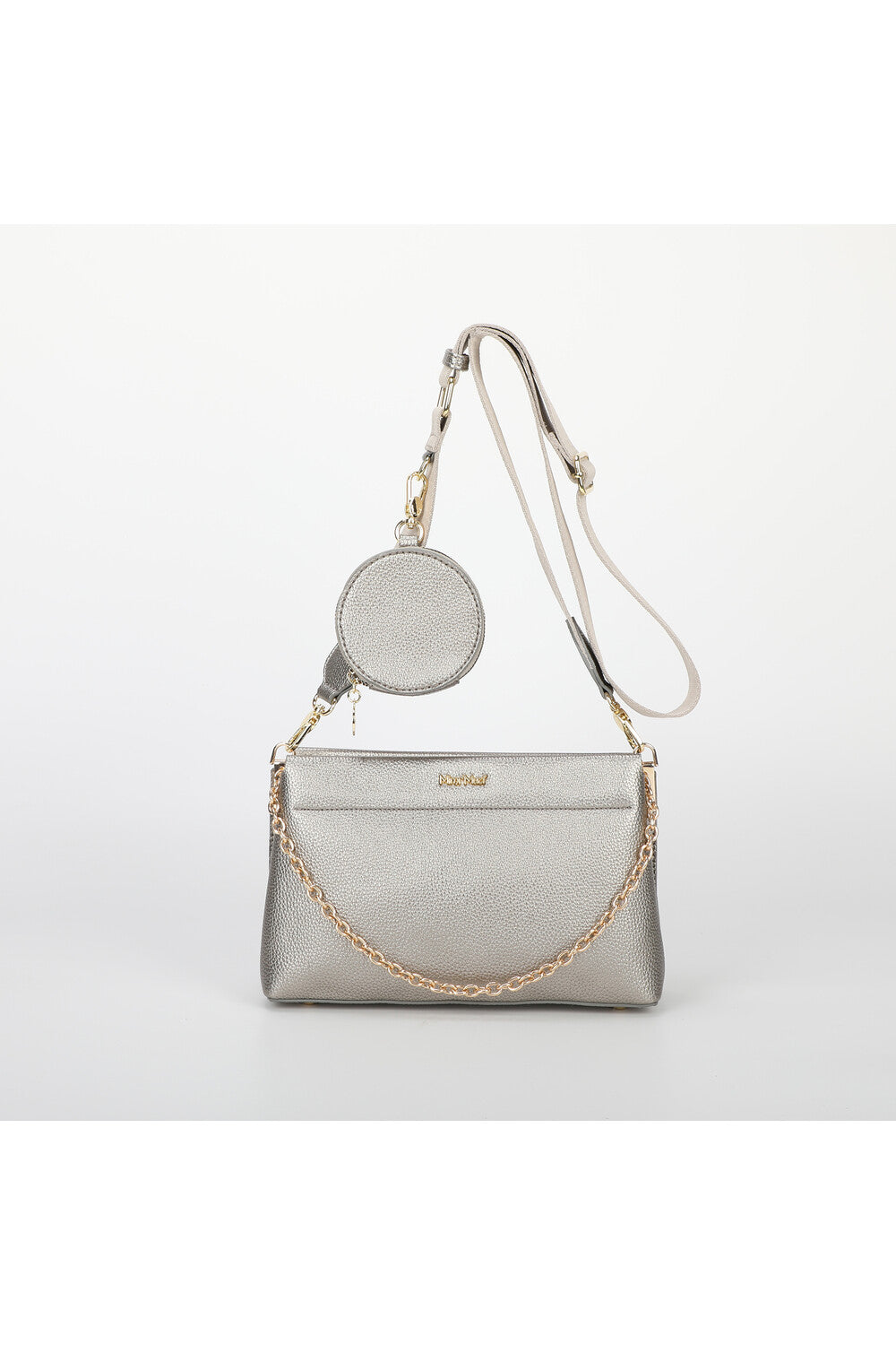 Borsa Mimi Mua a tracolla con pochette rotonda Argento TU | Giò Fashion