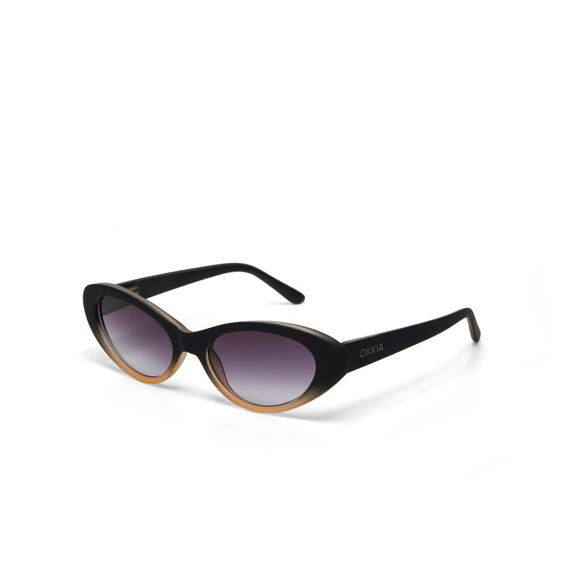 OKKIA Lina Occhiali da Sole Donna Small Cat Eye con Lenti Sfumate e Protezione UV400