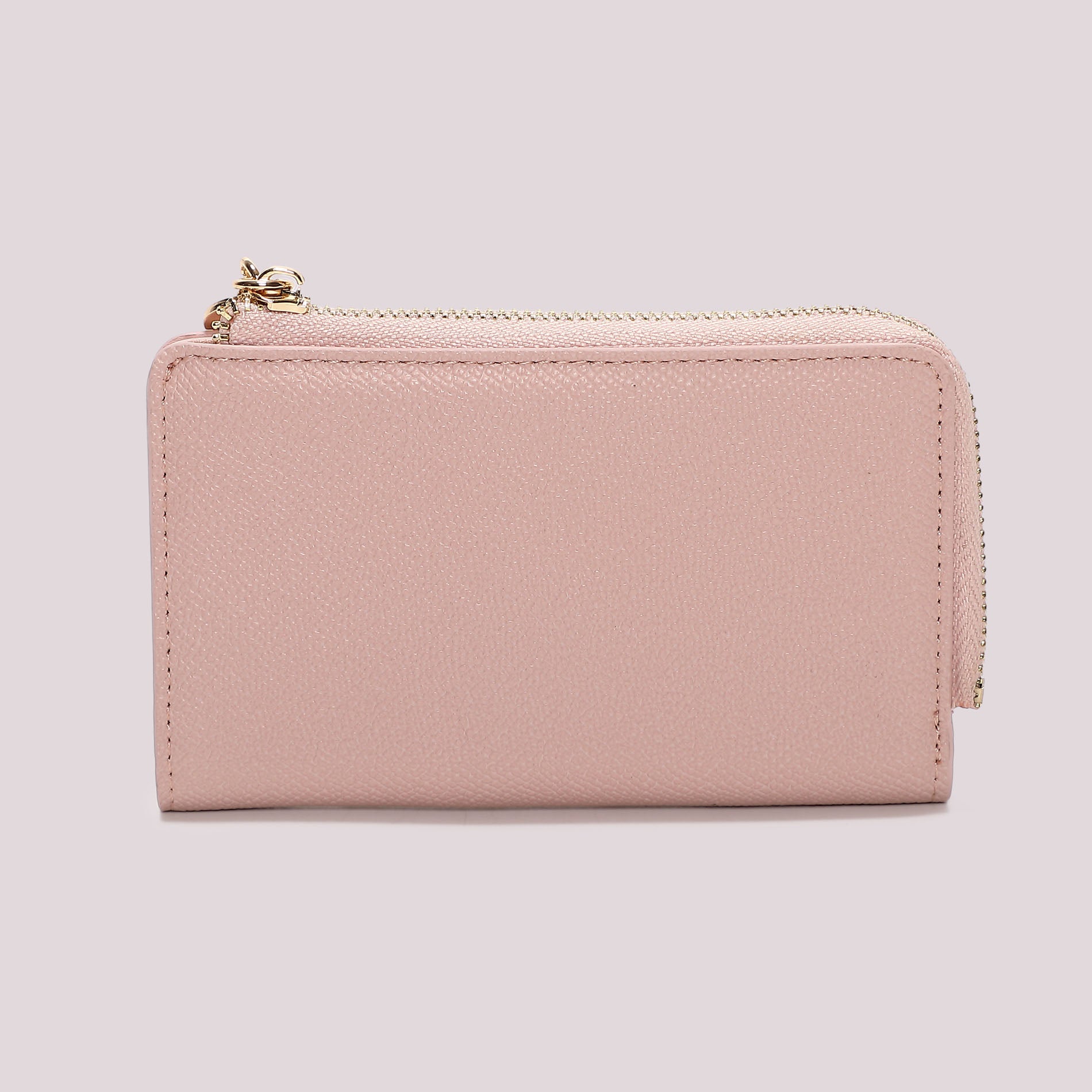 Portafoglio donna Mimi Mua con zip compatto e design elegante minimal Rosa TU | Giò Fashion
