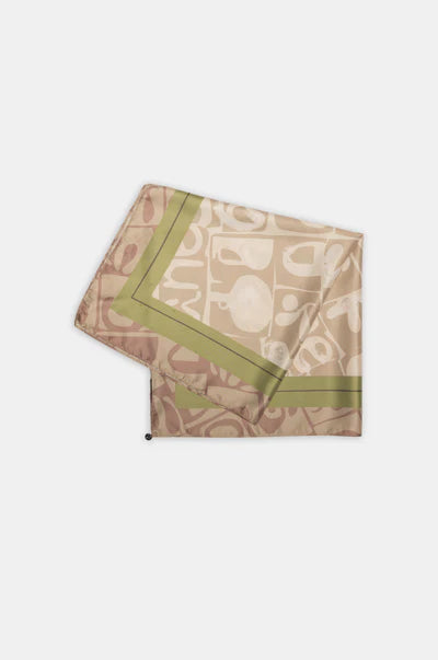Anekke foulard donna quadrato con logo e stampa delicata elegante Verde TU | Giò Fashion