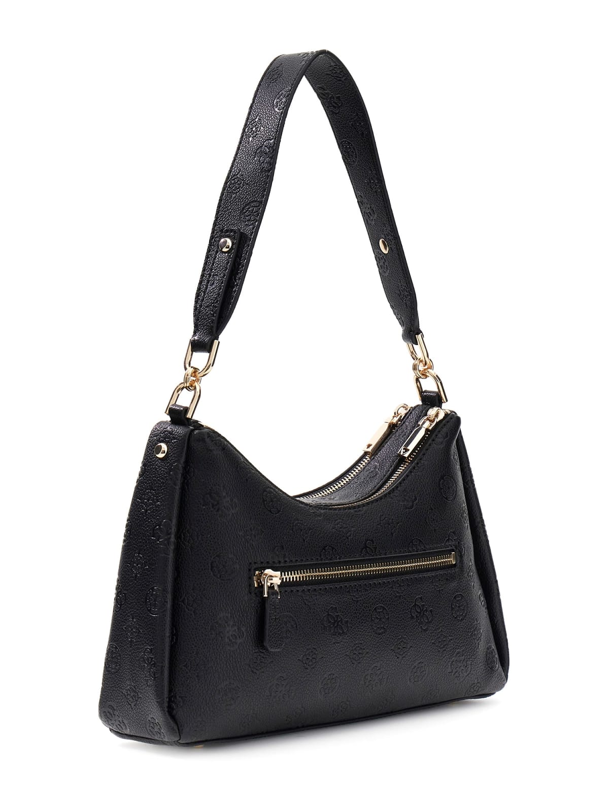Borse a Mano Guess Anise double zip shoulder bag logo NERO LOGO TU | Giò Fashion