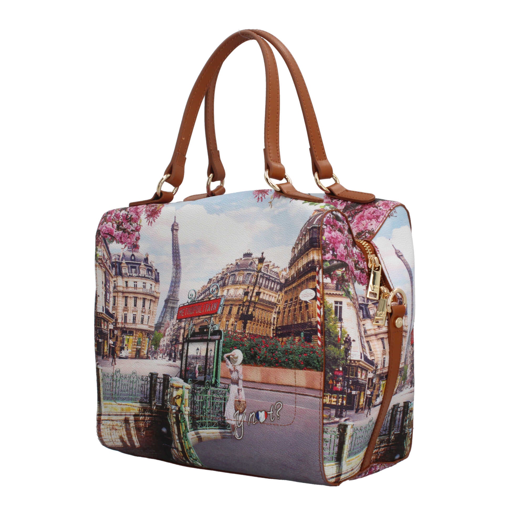 Borsa bauletto YNot con stampa artistica e tracolla regolabile