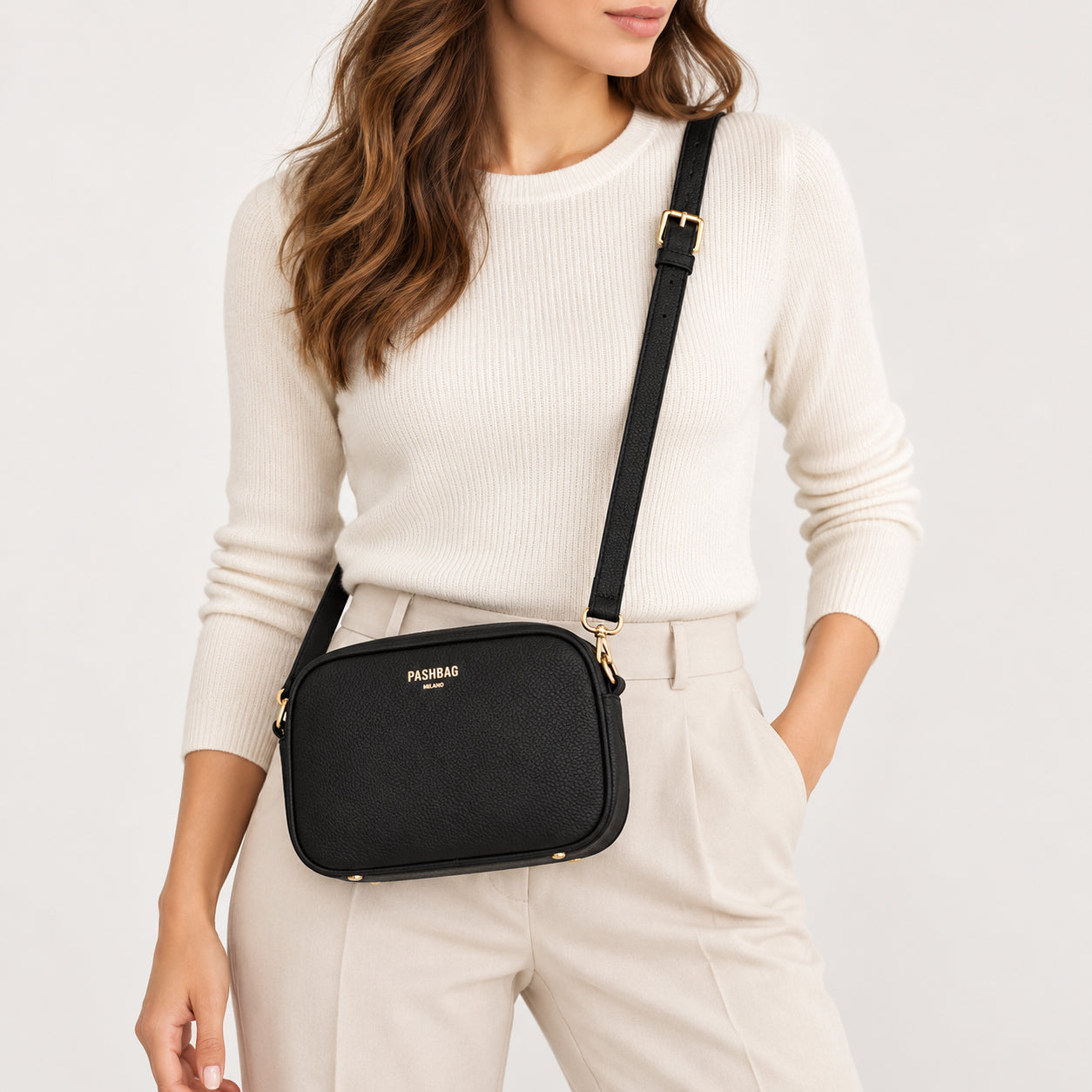 PashBag Borsa Donna a Tracolla Compatta con Chiusura Zip