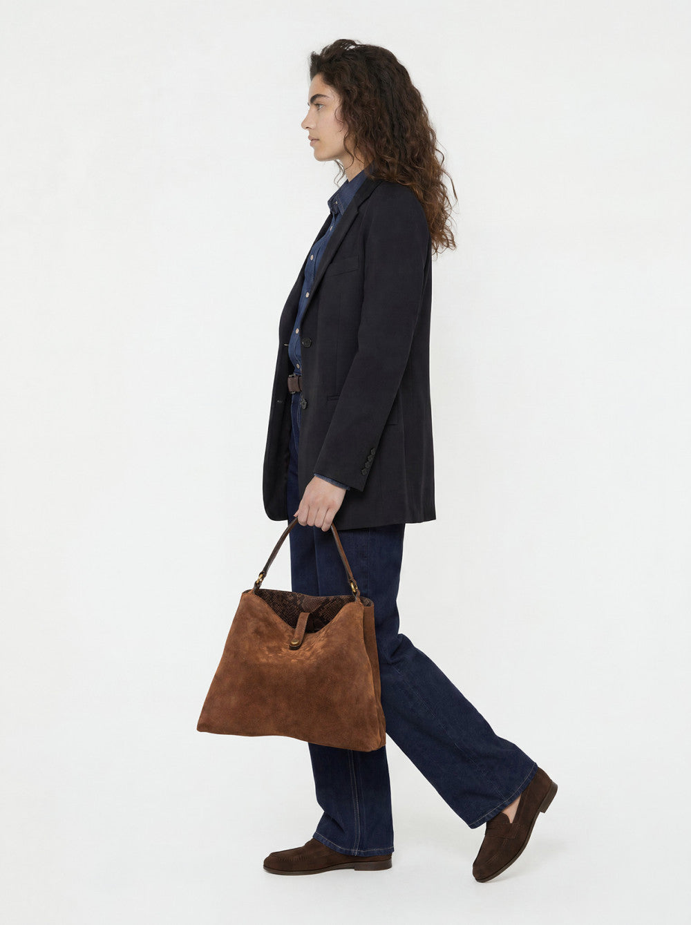 Borsa a Spalla Fiona in Pelle Scamosciata