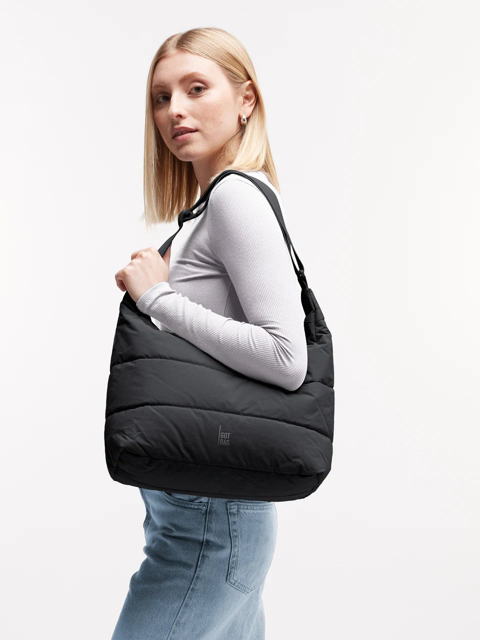 GOT BAG Puffer Square Bag Large – Borsa a Spalla Imbottita in Materiale Riciclato