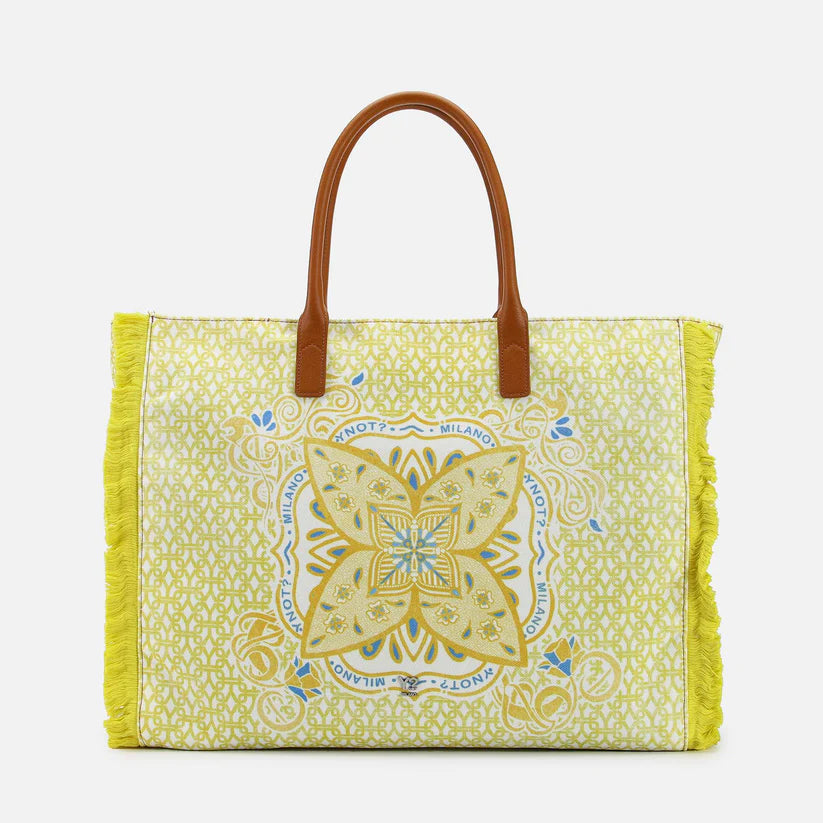 YNot Shopper Milano con stampa mandala e frange laterali