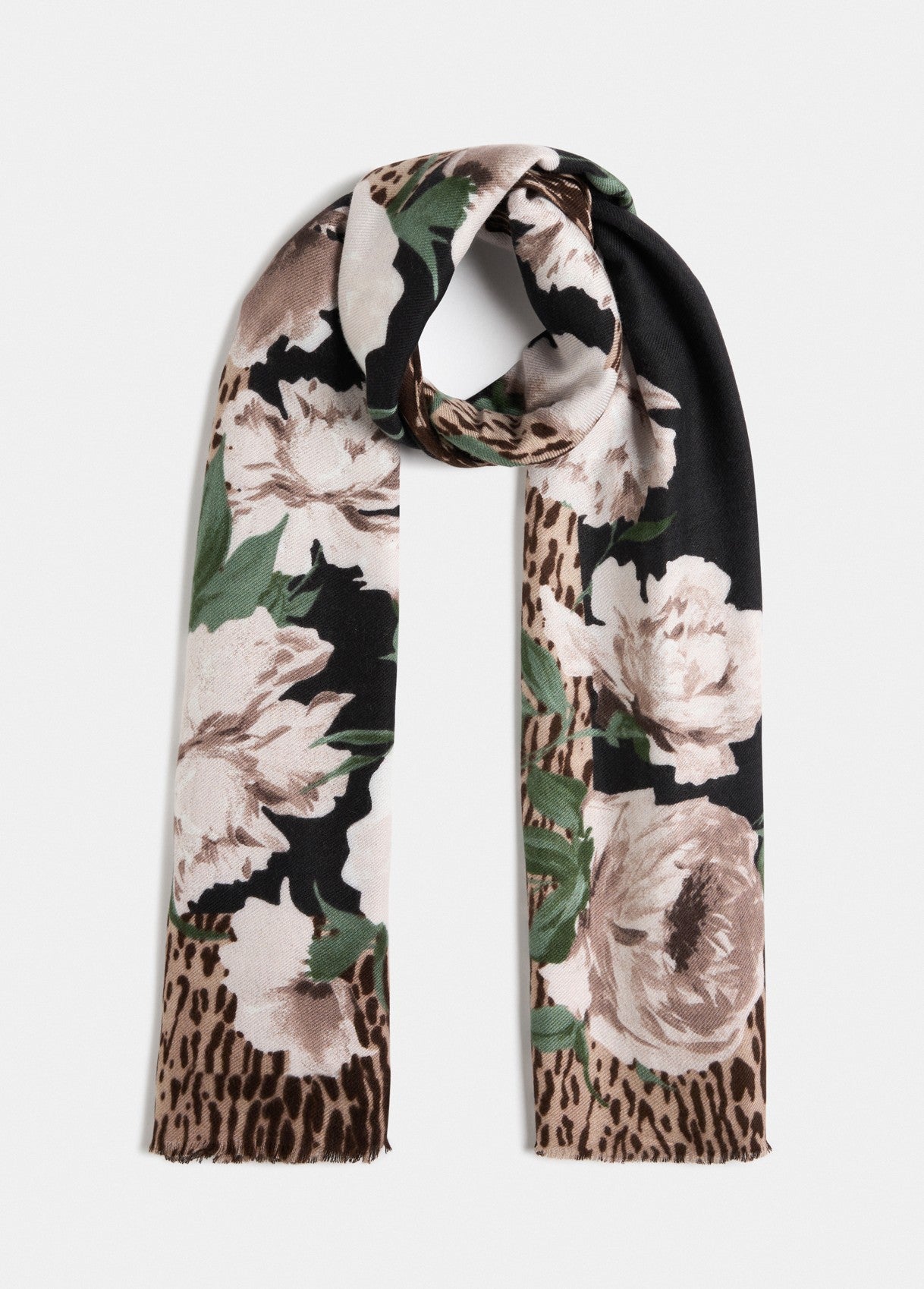 Liu Jo foulard floreale con bordi animalier
