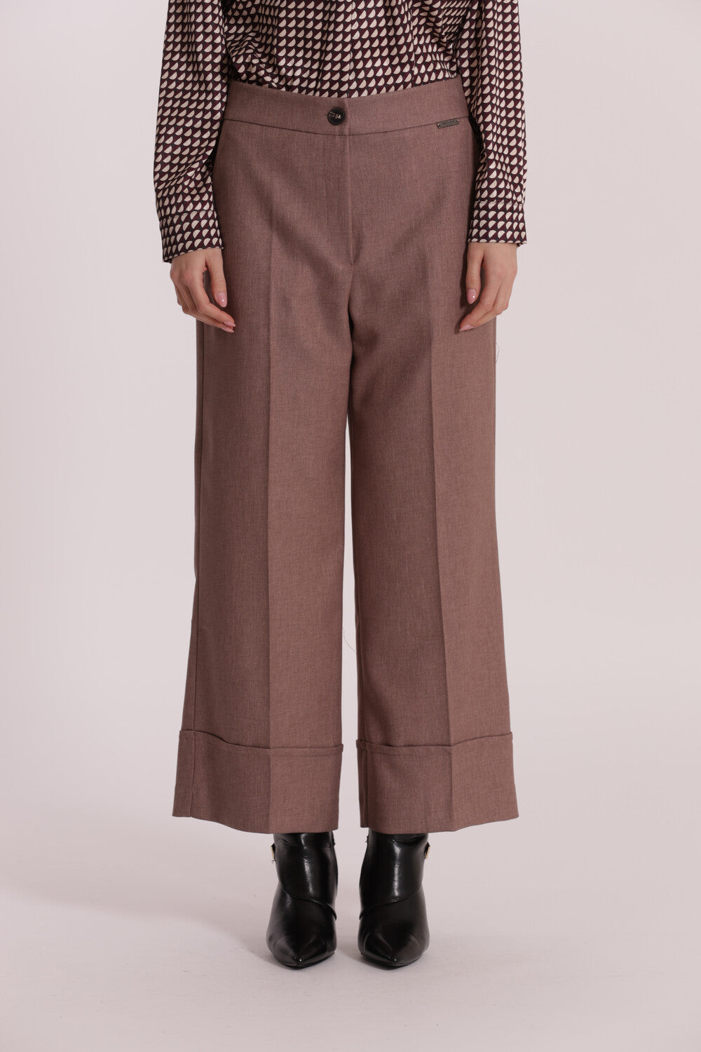 Pantaloni Mimi Mua donna palazzo eleganti Marrone XL | Giò Fashion