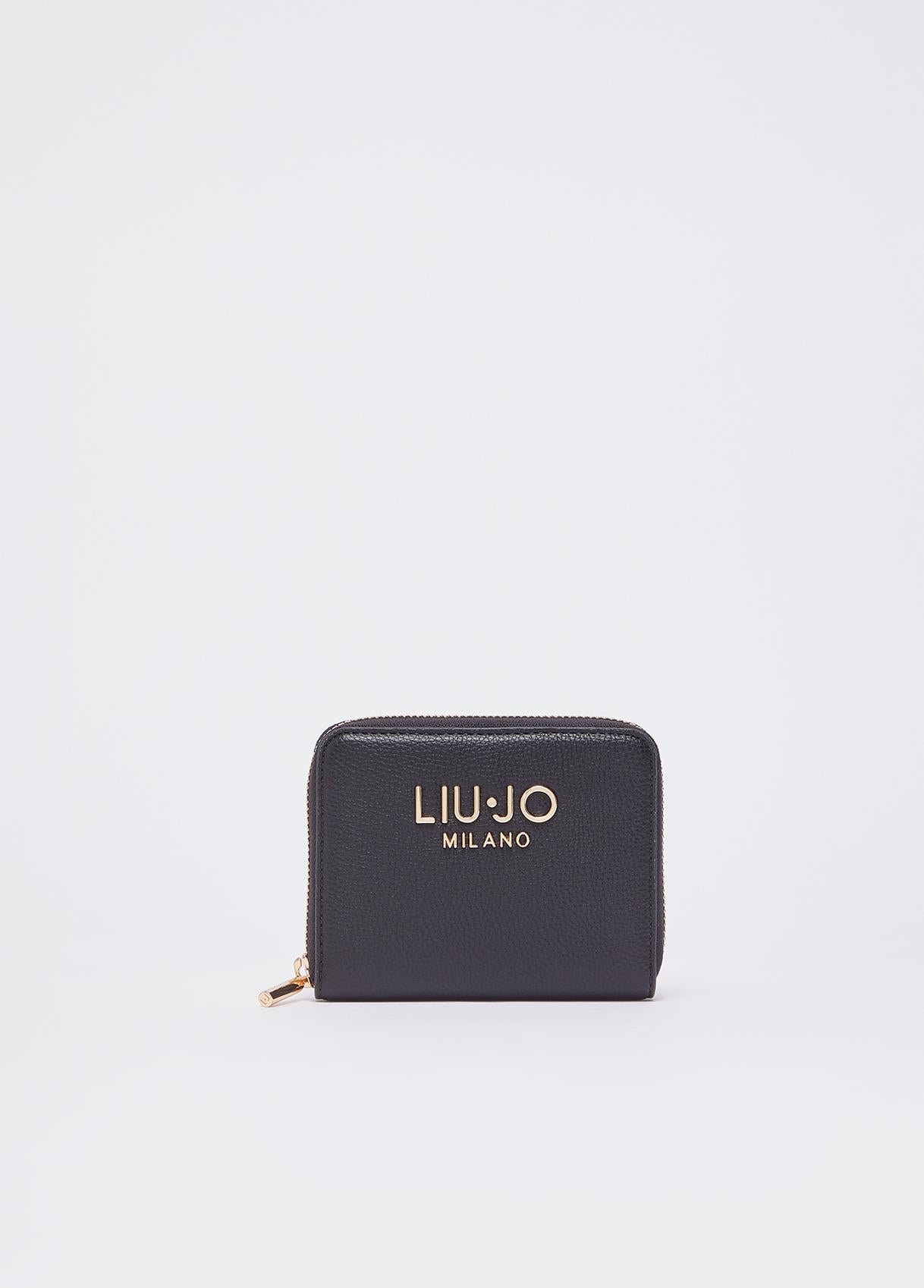 Portafoglio Liu Jo zip around compatto elegante donna NERO TU | Giò Fashion