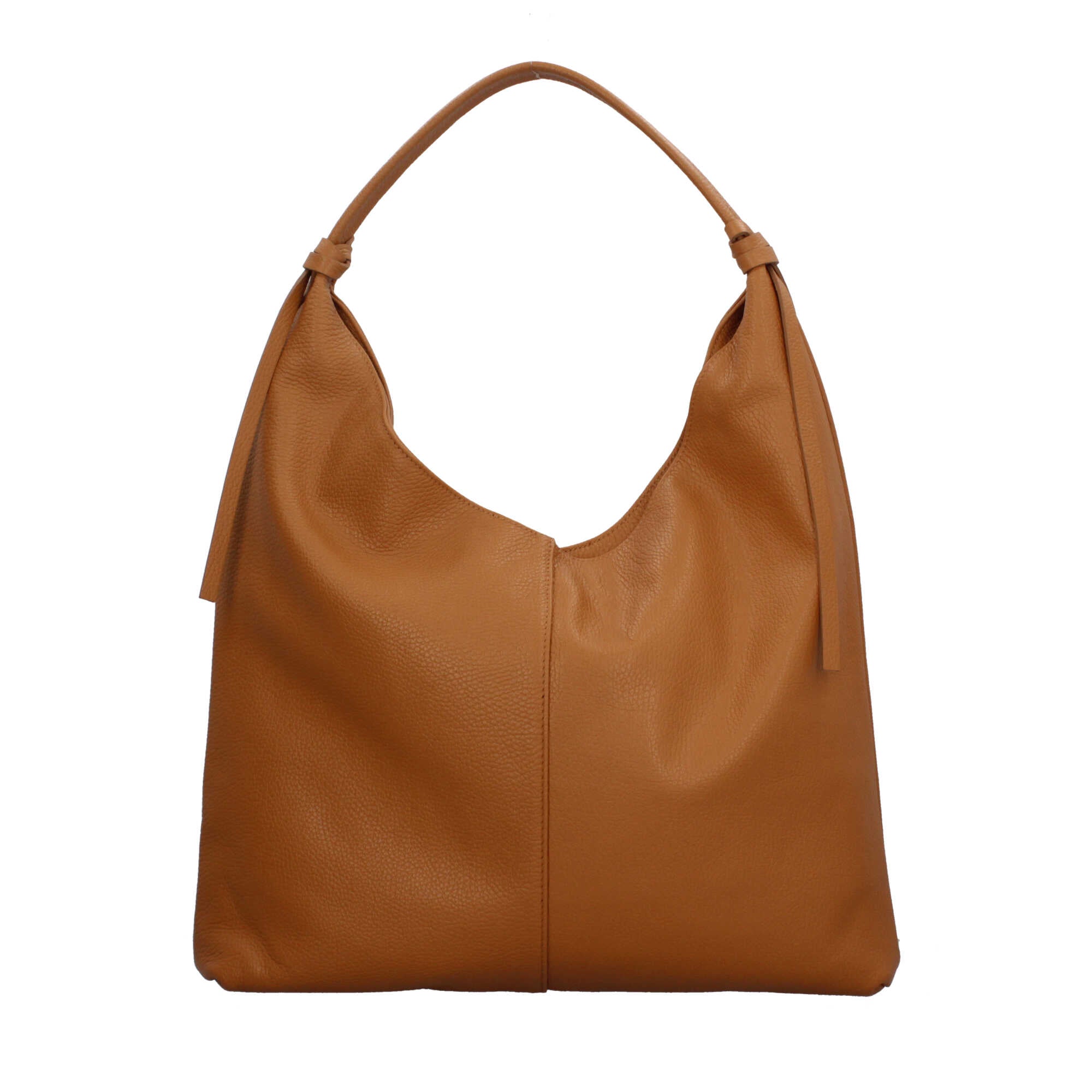 Borsa a spalla in pelle martellata Made in Italy dal taglio morbido