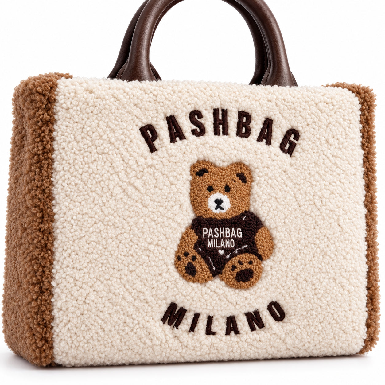 PashBag Borsa a Mano Morbida con Orsetto Ricamato
