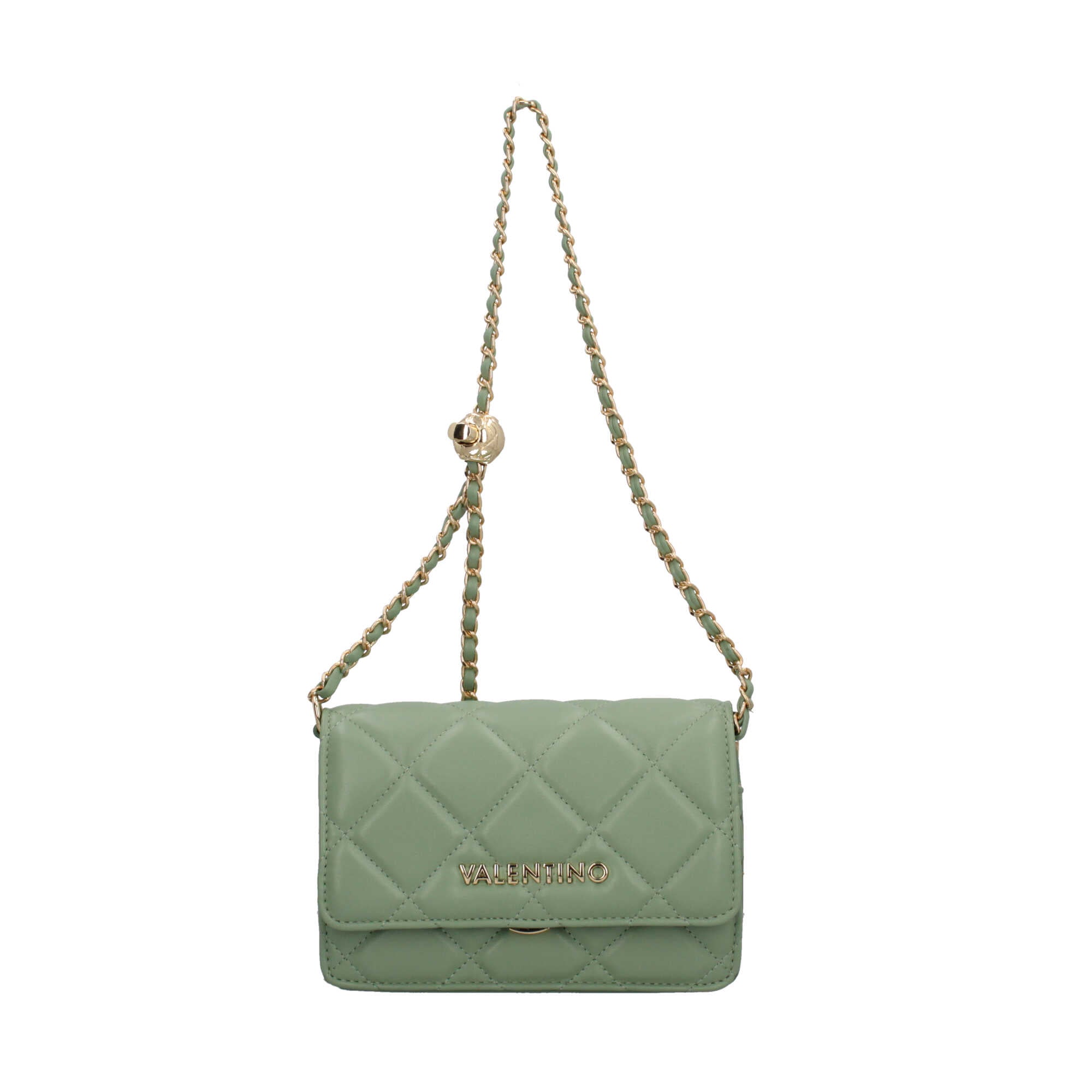 Borsa a tracolla Valentino trapuntata con chiusura a patta Verde TU | Giò Fashion