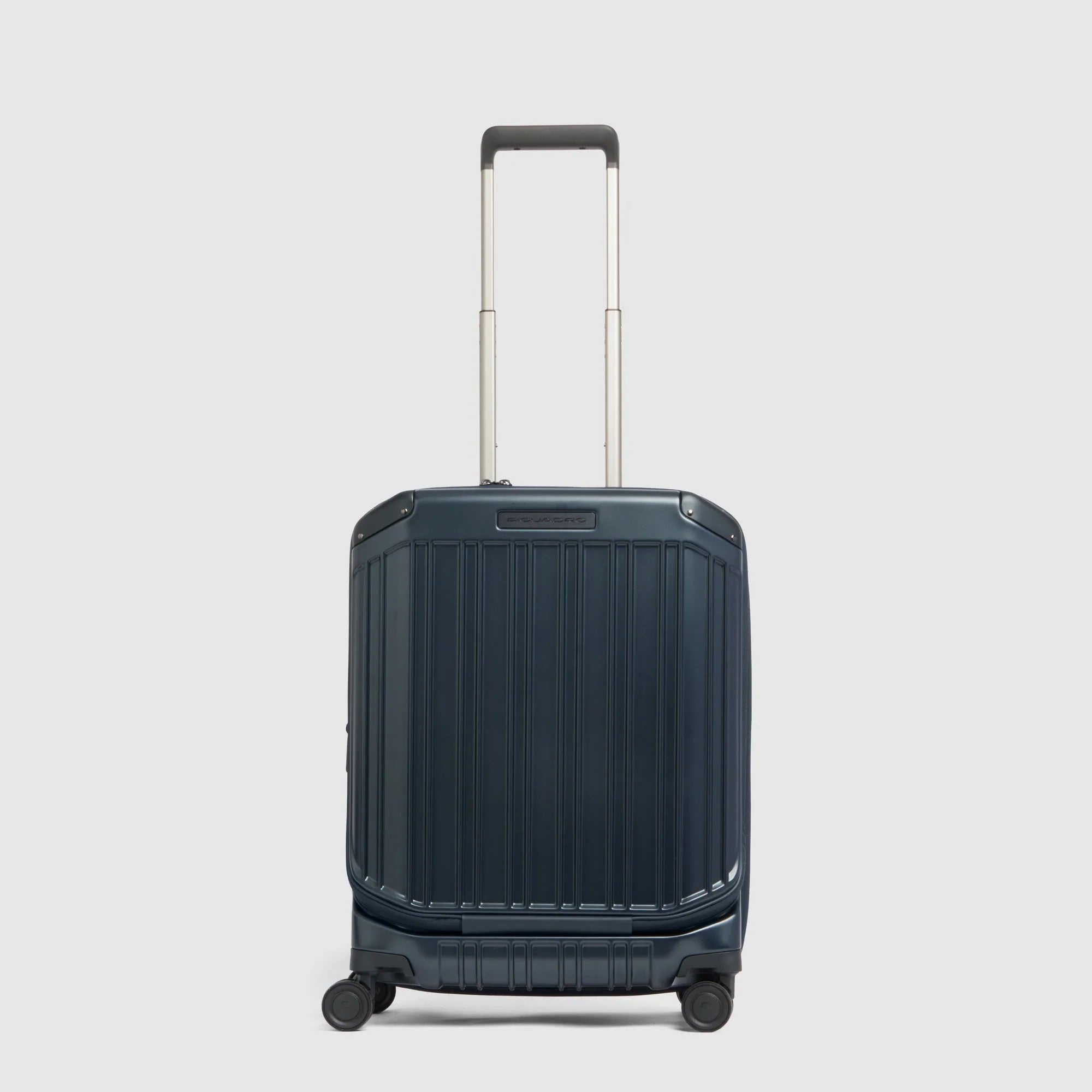 Piquadro Trolley Rigido da Cabina PQ-Light Blu Opaco Espandibile con 4 Ruote e Porta PC 17,3"