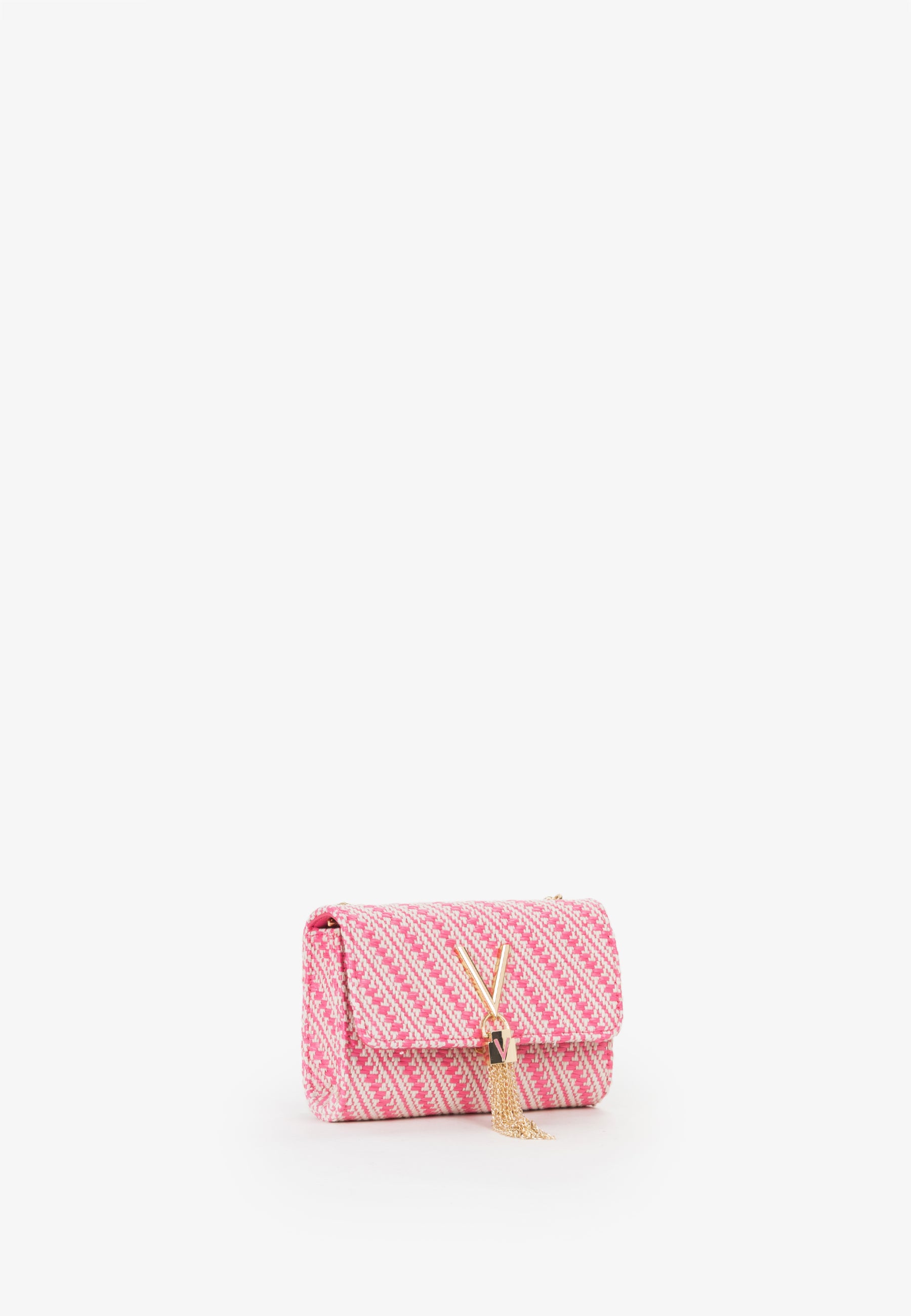 Mini bag donna Mario Valentino in tessuto intrecciato con tracolla a catena FUXIA-MULTI TU | Giò Fashion