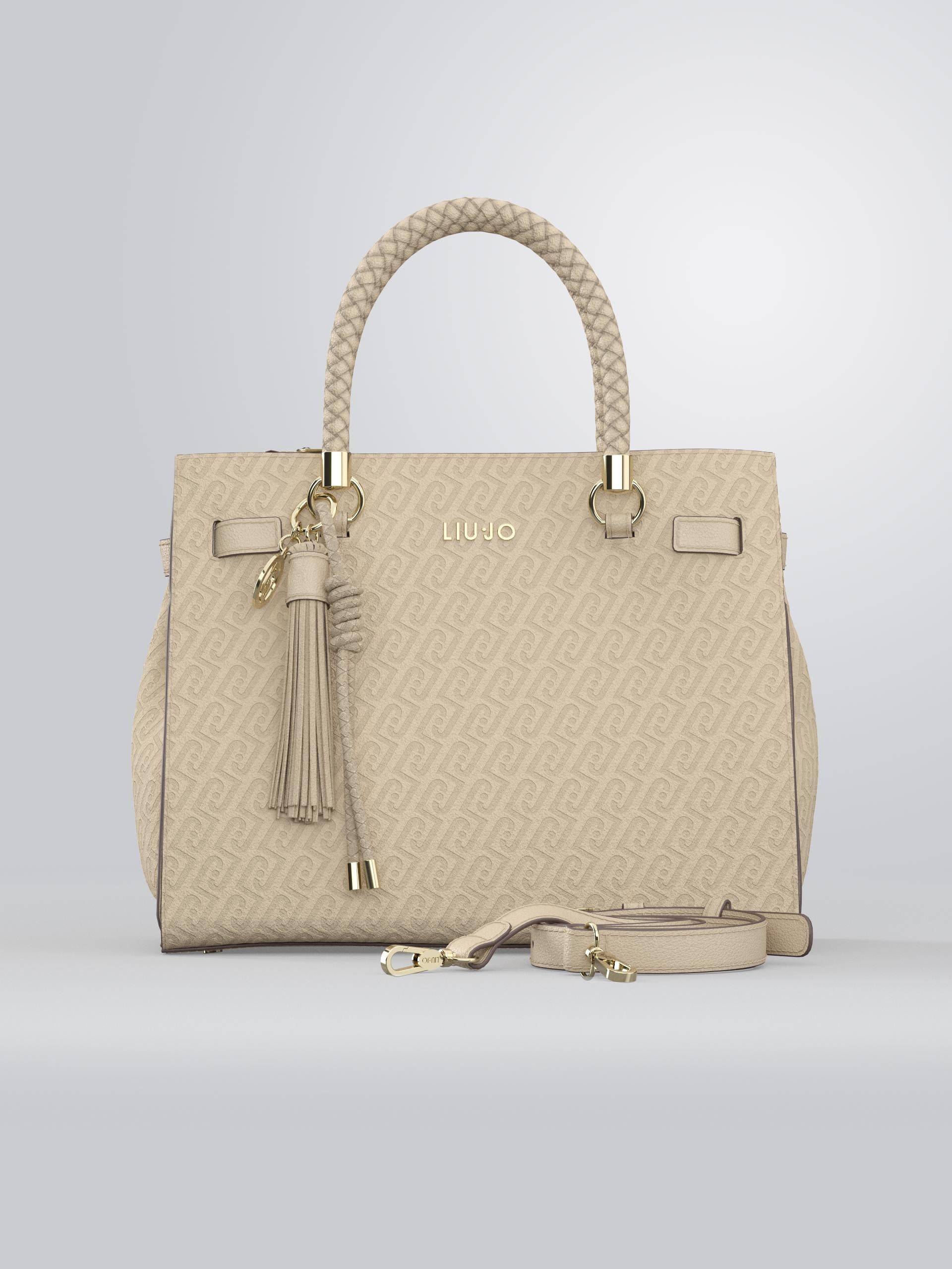 Borsa a Mano Liu Jo con Manici Intrecciati e Tracolla Regolabile Neutro TU | Giò Fashion