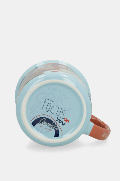 Tazza Anekke in ceramica con manico decorato design grafico illustrato AZZURRO TU | Giò Fashion