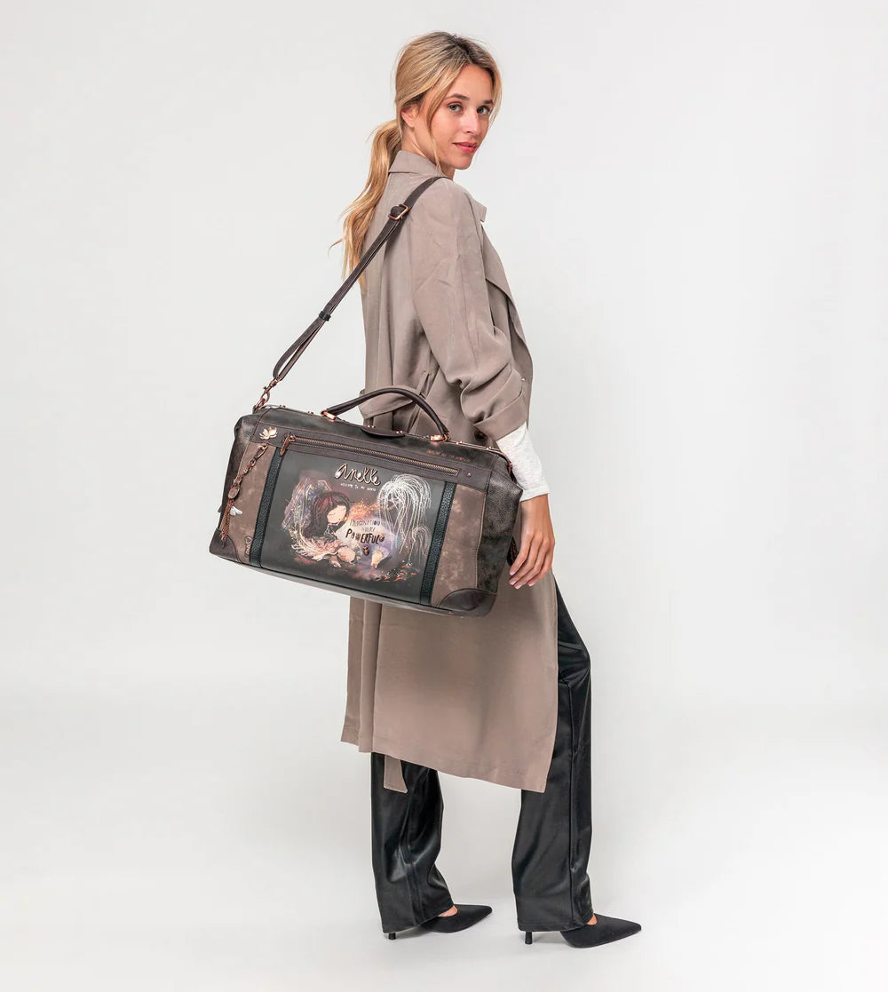 Borsa da Viaggio Anekke con Stampa Imaginative MARRONE TU | Giò Fashion