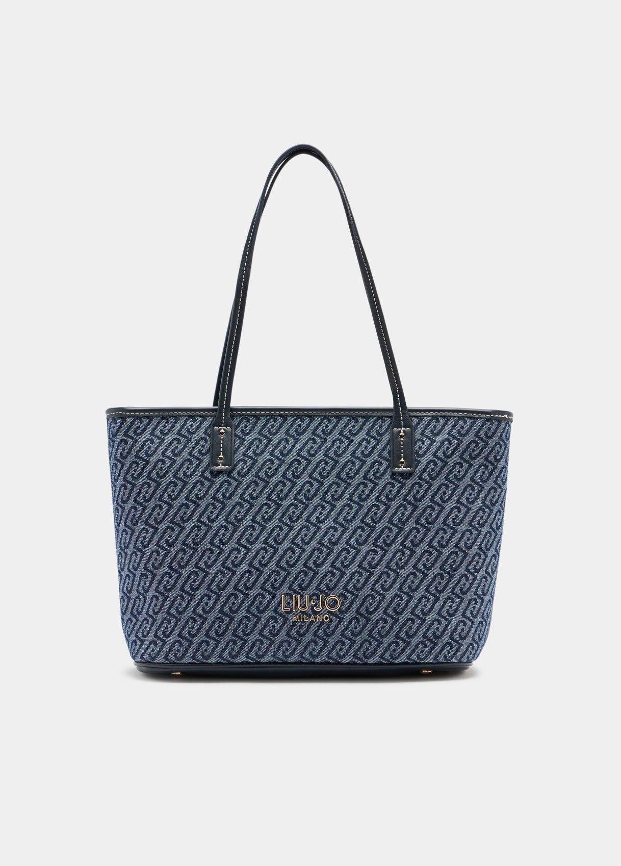 Borsa shopper Liu Jo da donna capiente con doppi manici e design moderno BLU TU | Giò Fashion