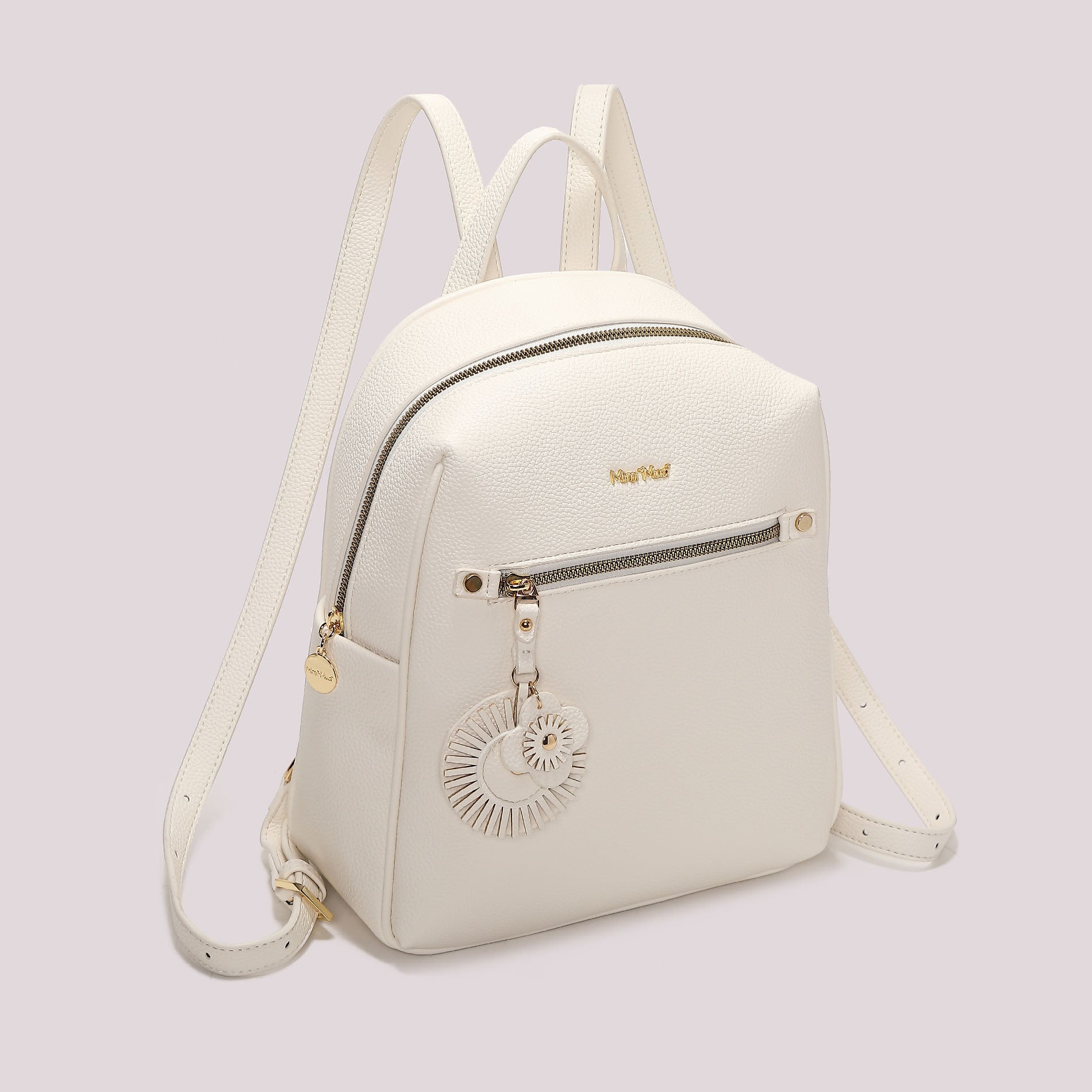 Zaino donna rosso Mimi Mua con tasca frontale e charm decorativo