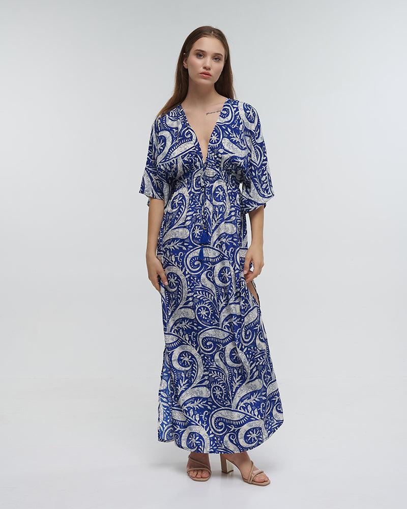 Ble Resort Collection Abito Lungo con Stampa a Maniche 3/4