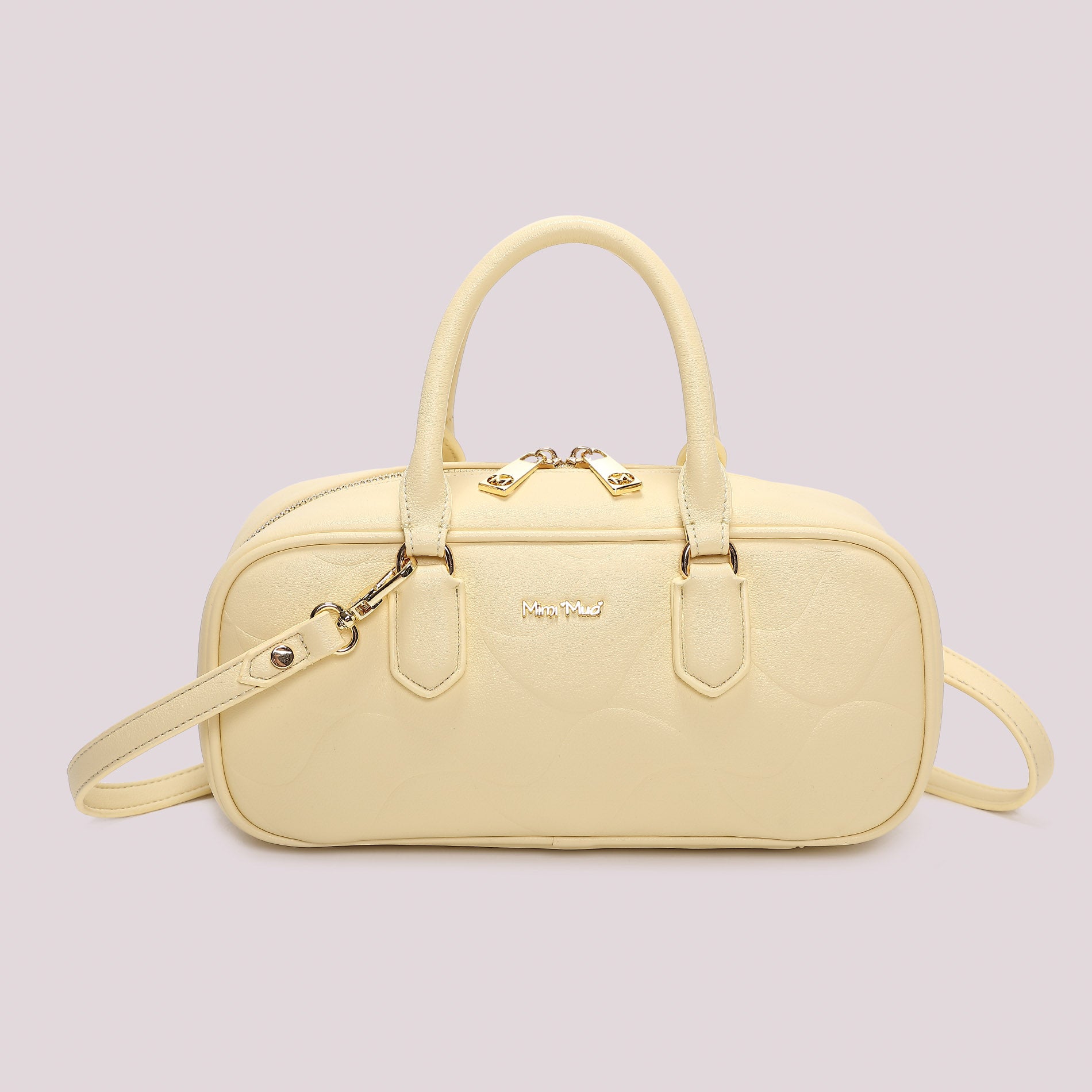 Borsa a mano donna Mimi Mua con tracolla e motivo trapuntato elegante GIALLO CHIARO TU | Giò Fashion