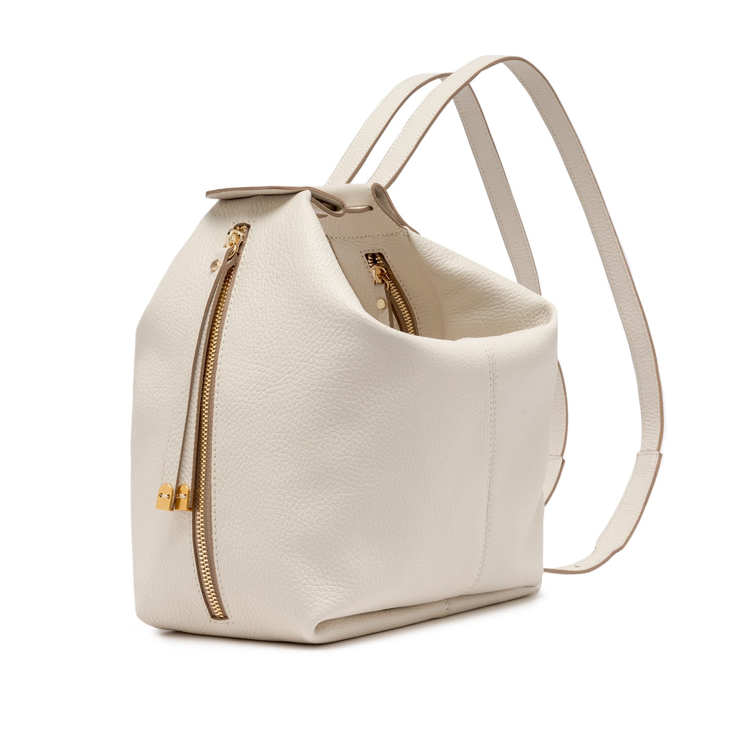 Gianni Chiarini Guia zaino in pelle martellata con doppia zip e tracolle regolabili Bianco TU | Giò Fashion