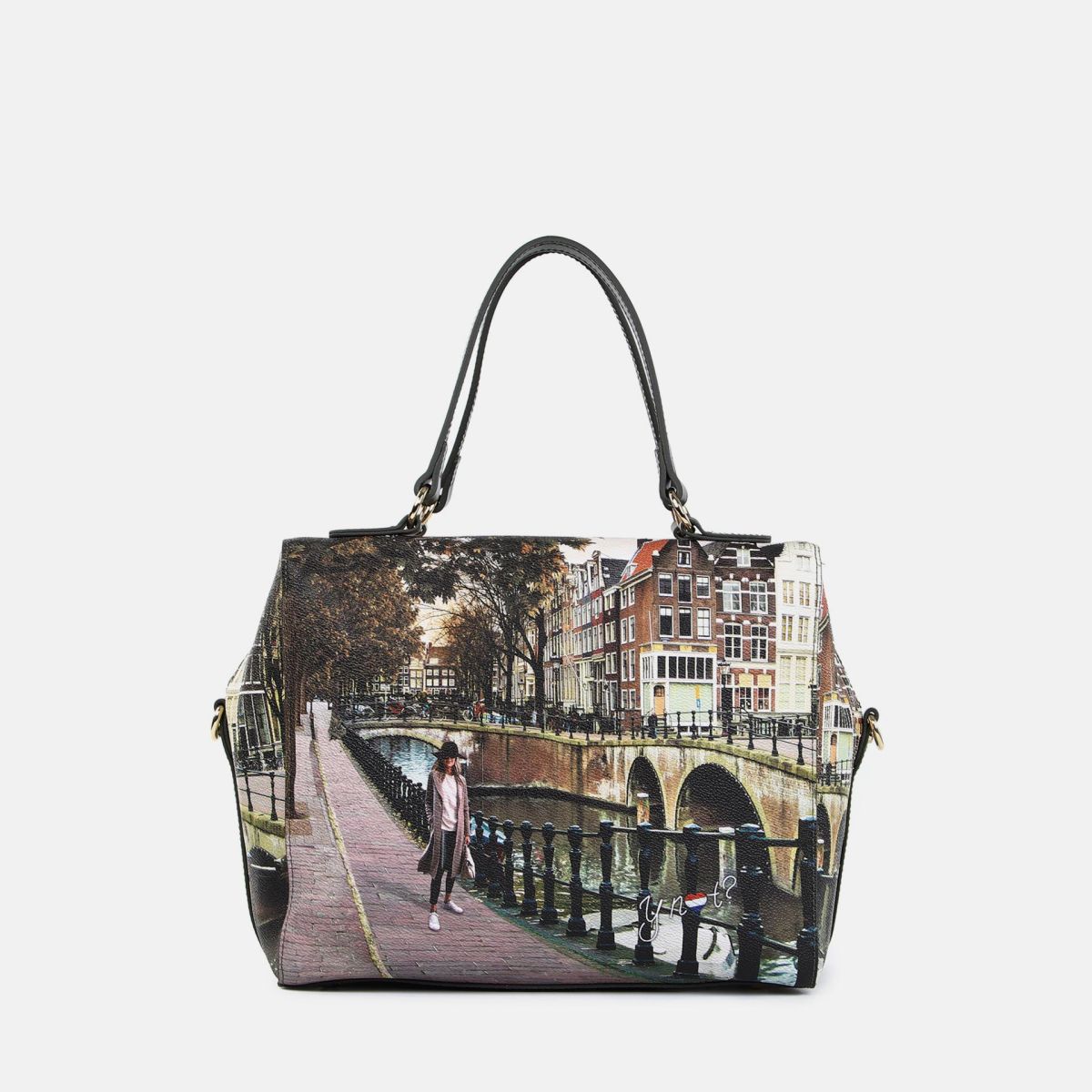 Ynot borsa Boston con doppi manici