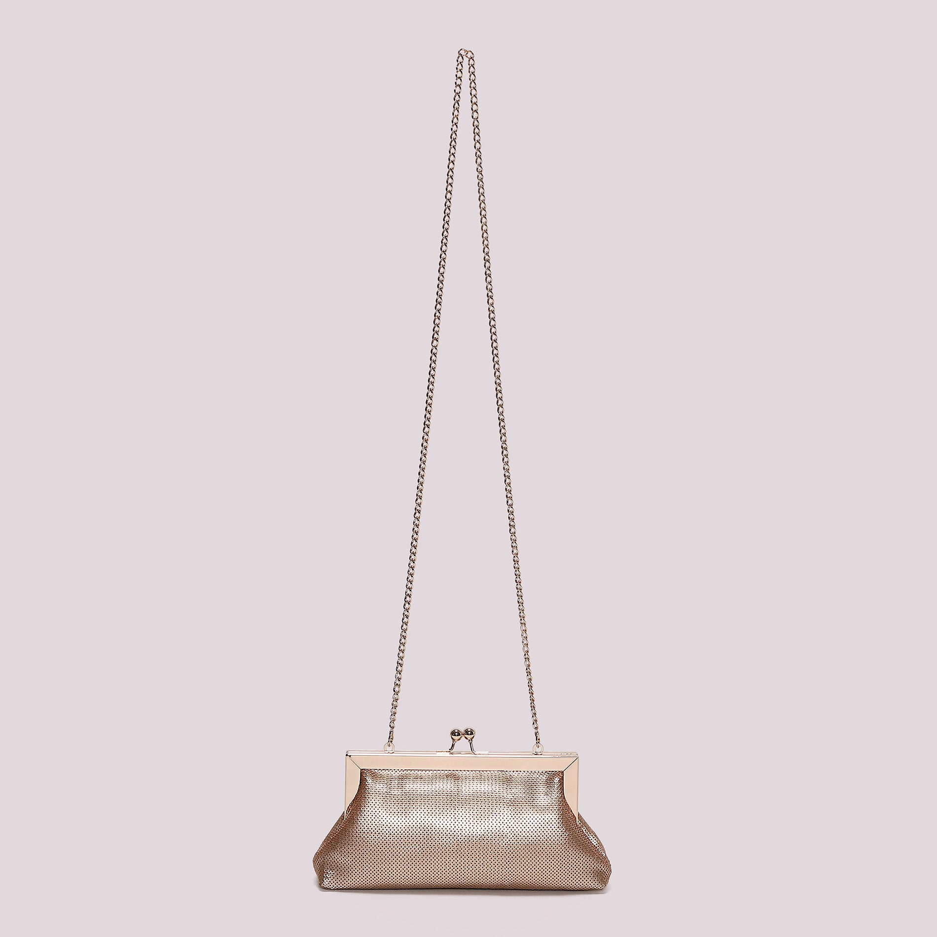 Mimi Mua clutch elegante con chiusura a scatto e catena Oro TU | Giò Fashion
