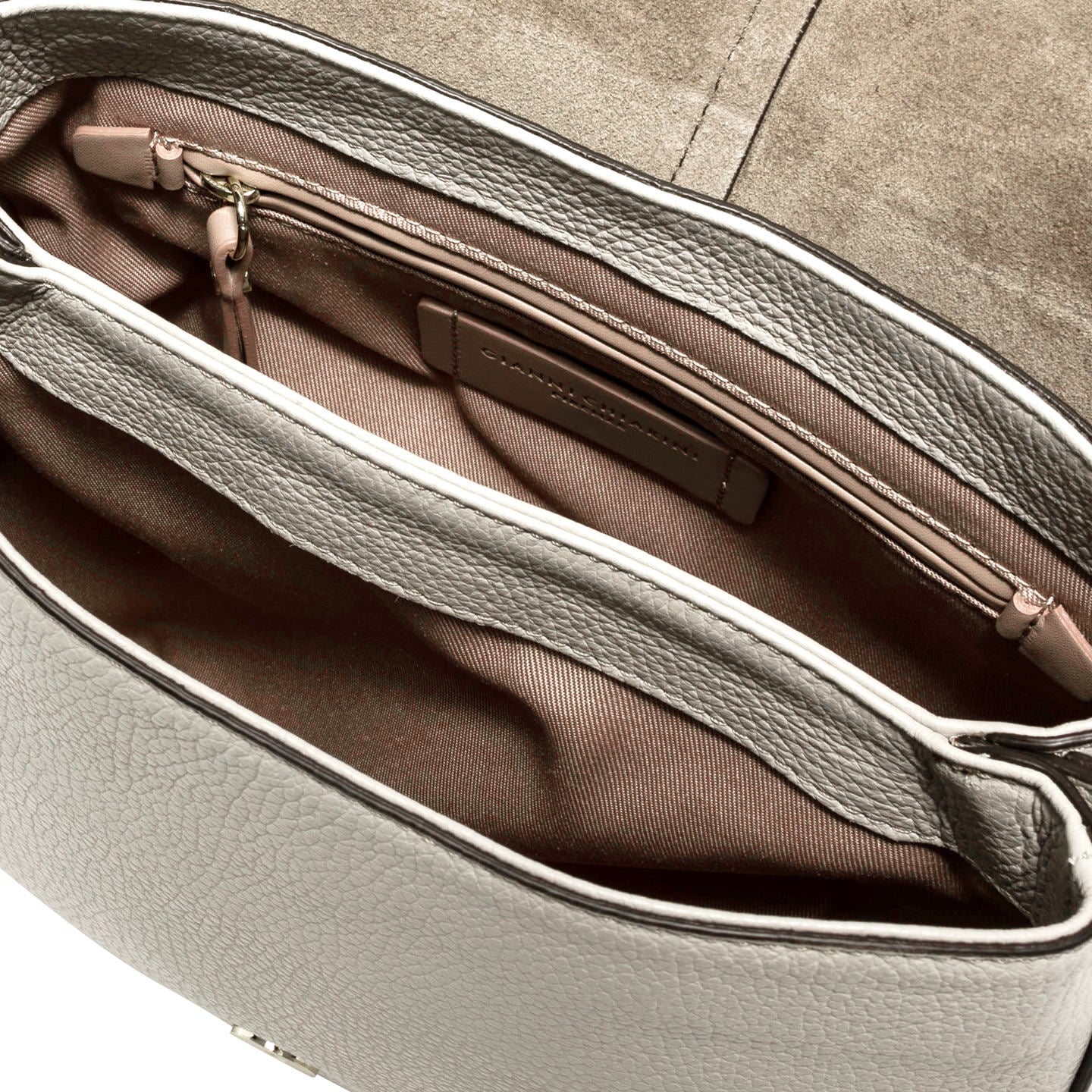 Gianni Chiarini Helena Round borsa a tracolla in pelle martellata con tasche organizzate Bianco TU | Giò Fashion