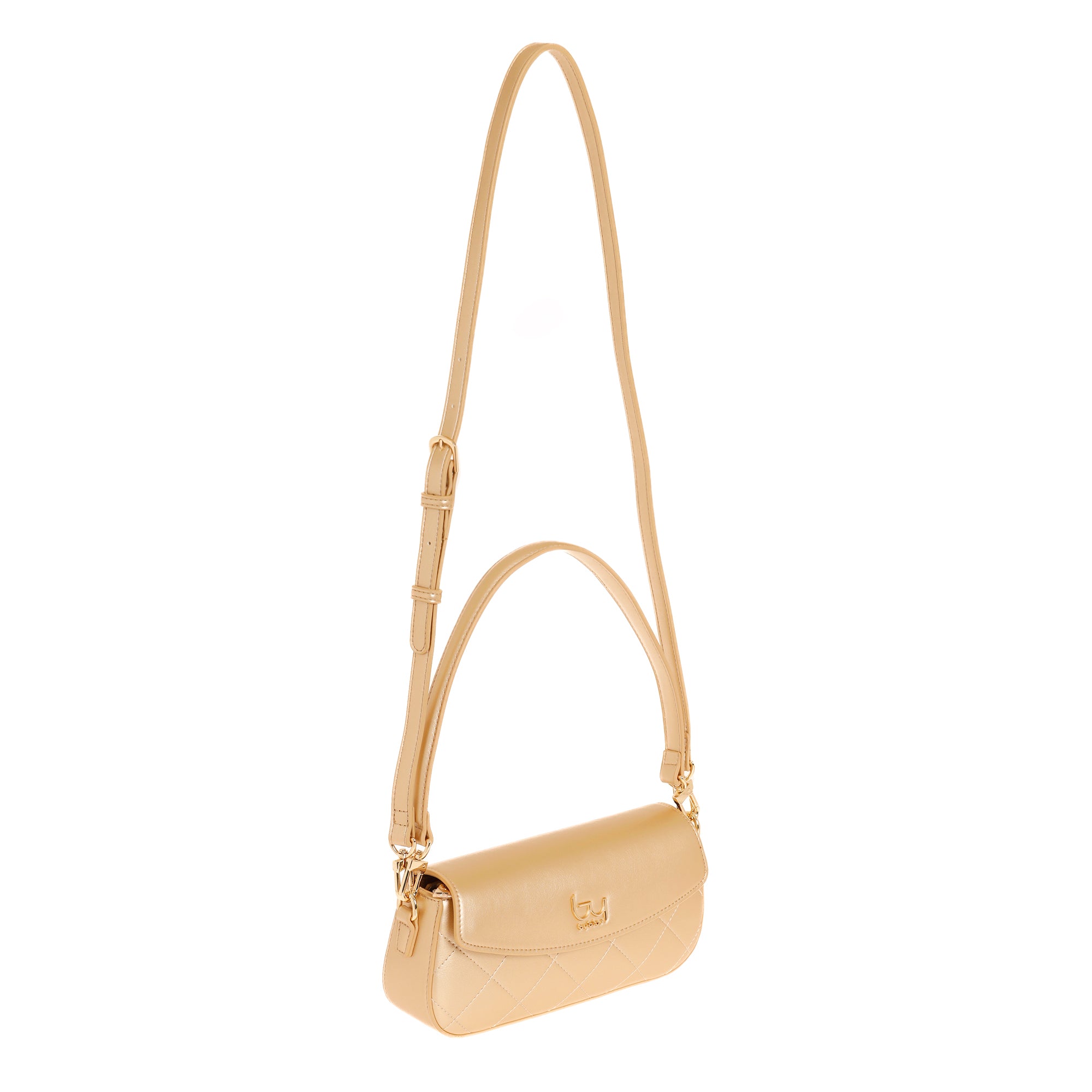 Borsa a spalla Byblos donna trapuntata con patta e tracolla regolabile Oro TU | Giò Fashion