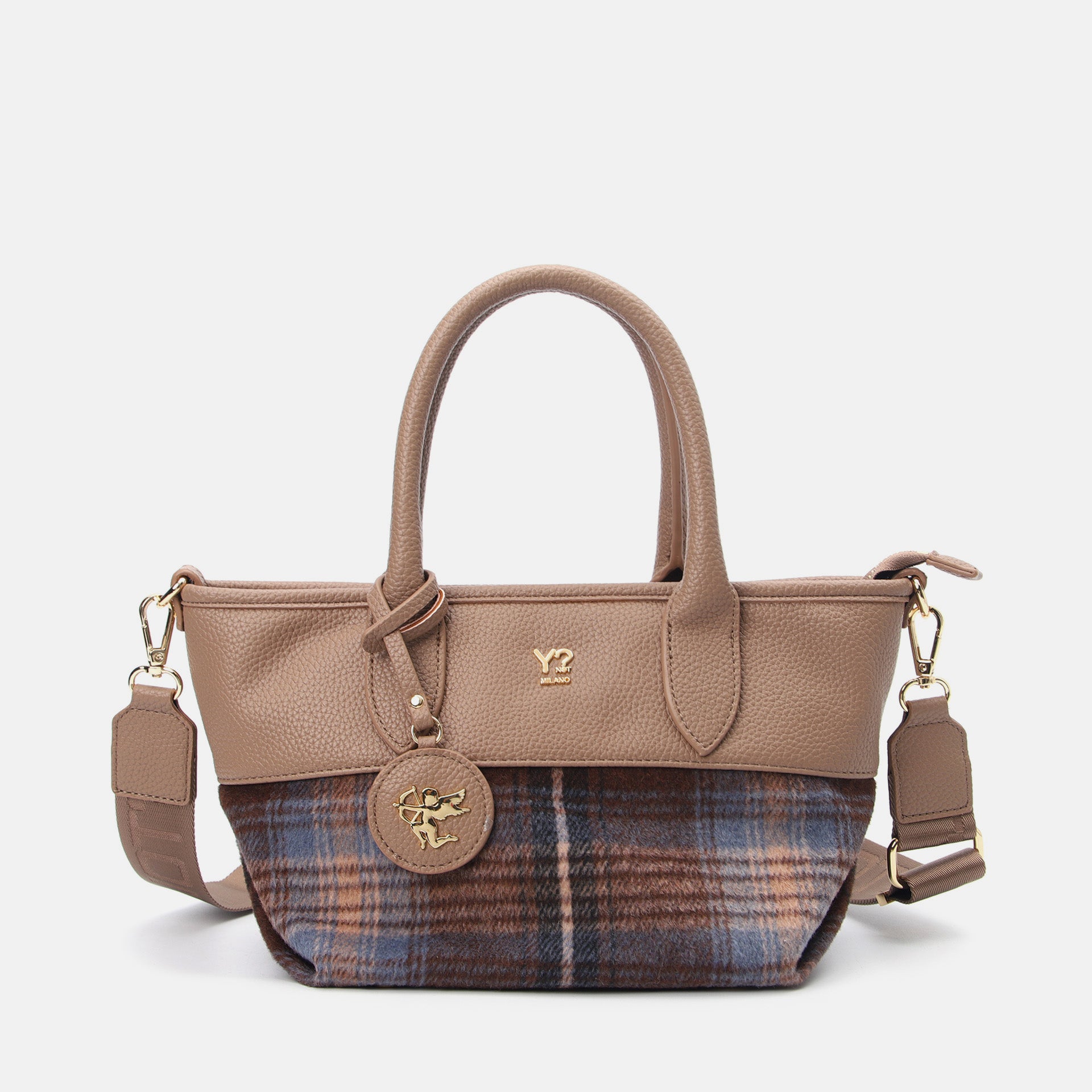 Ynot? Start Borsa Tote Donna con Dettaglio in Eco Pelliccia
