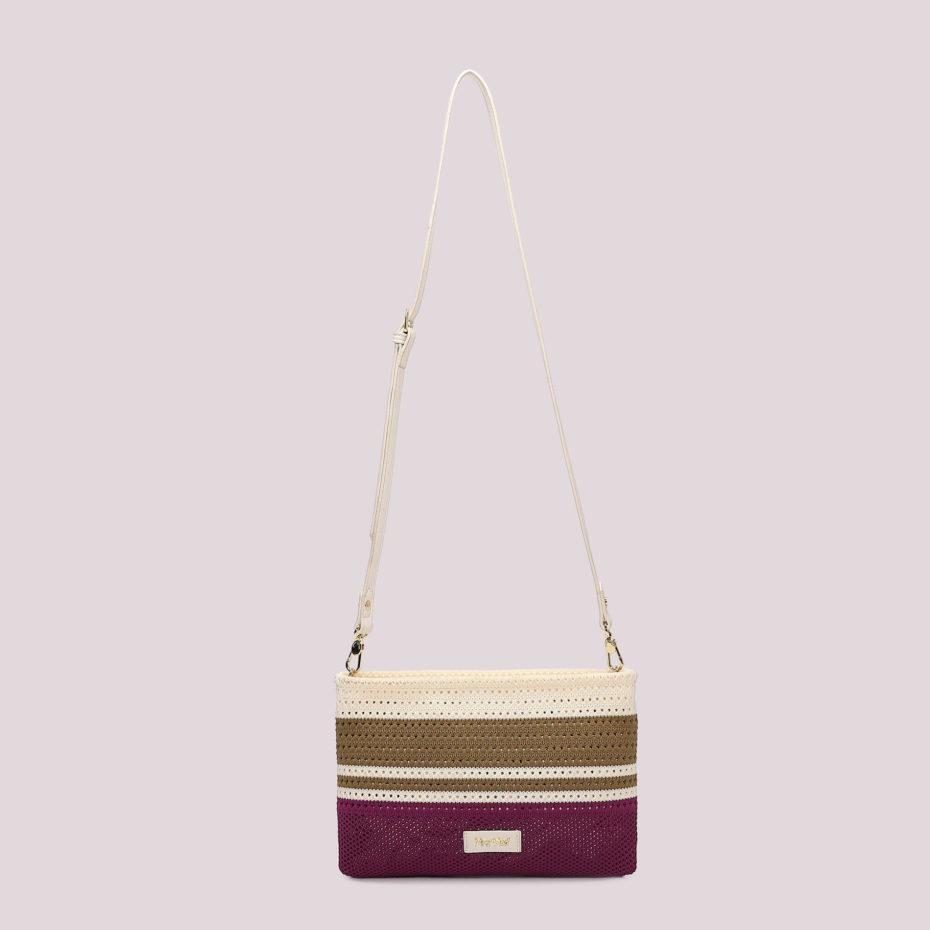 Borsa a tracolla Mimi Mua in tessuto lavorato con design estivo e tracolla regolabile VINO TU | Giò Fashion