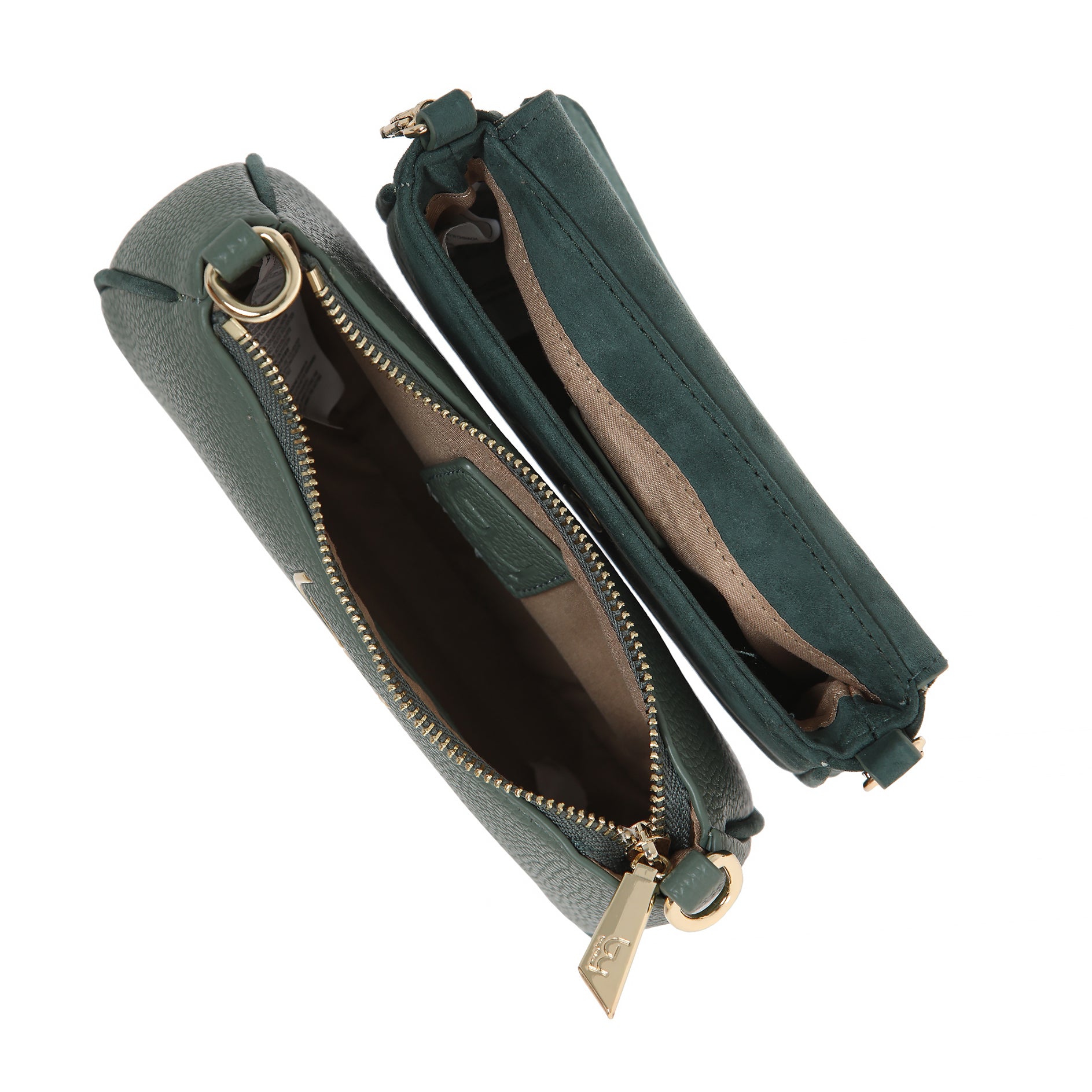 Borsa a tracolla By Byblos effetto scamosciato con logo frontale VERDE TU | Giò Fashion