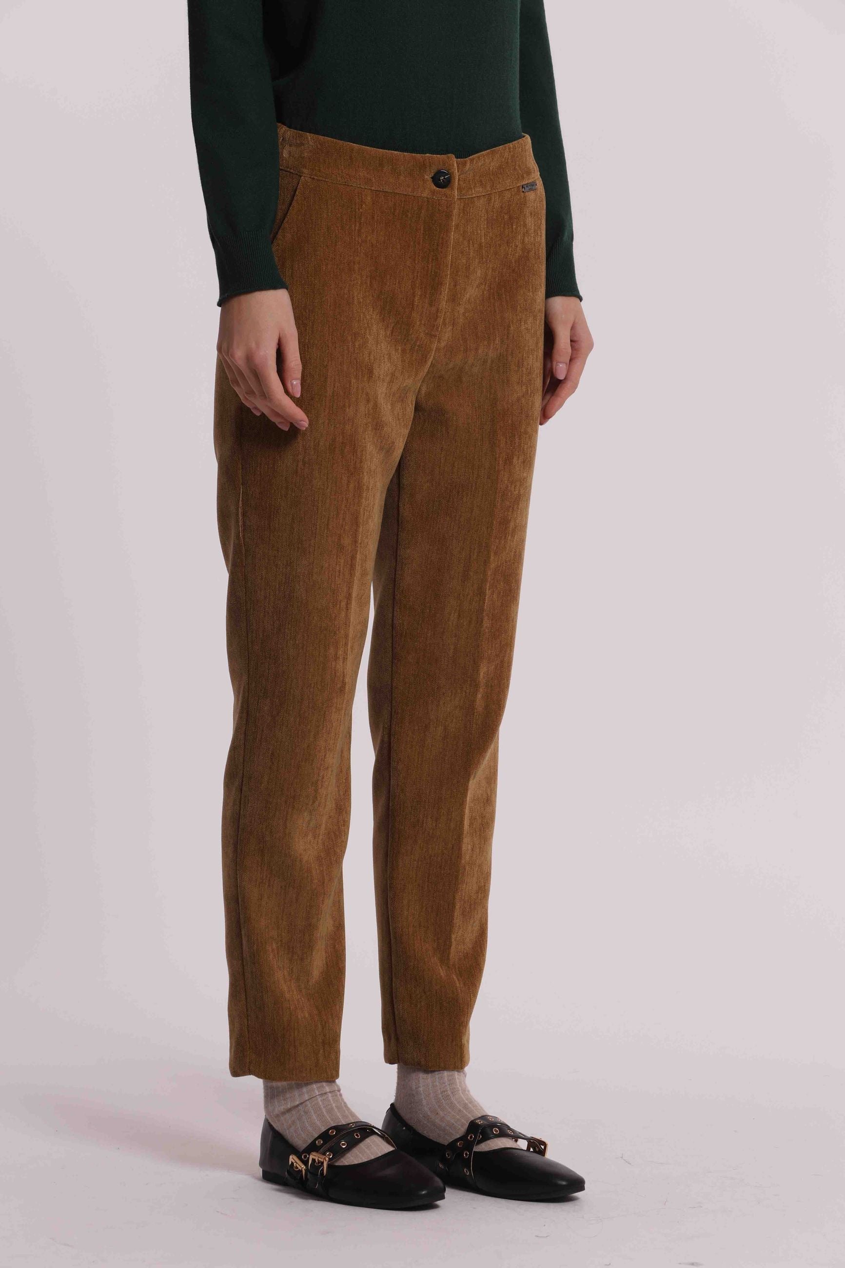 Pantaloni Donna in Velluto a Coste Taglio Dritto Mimi Mua