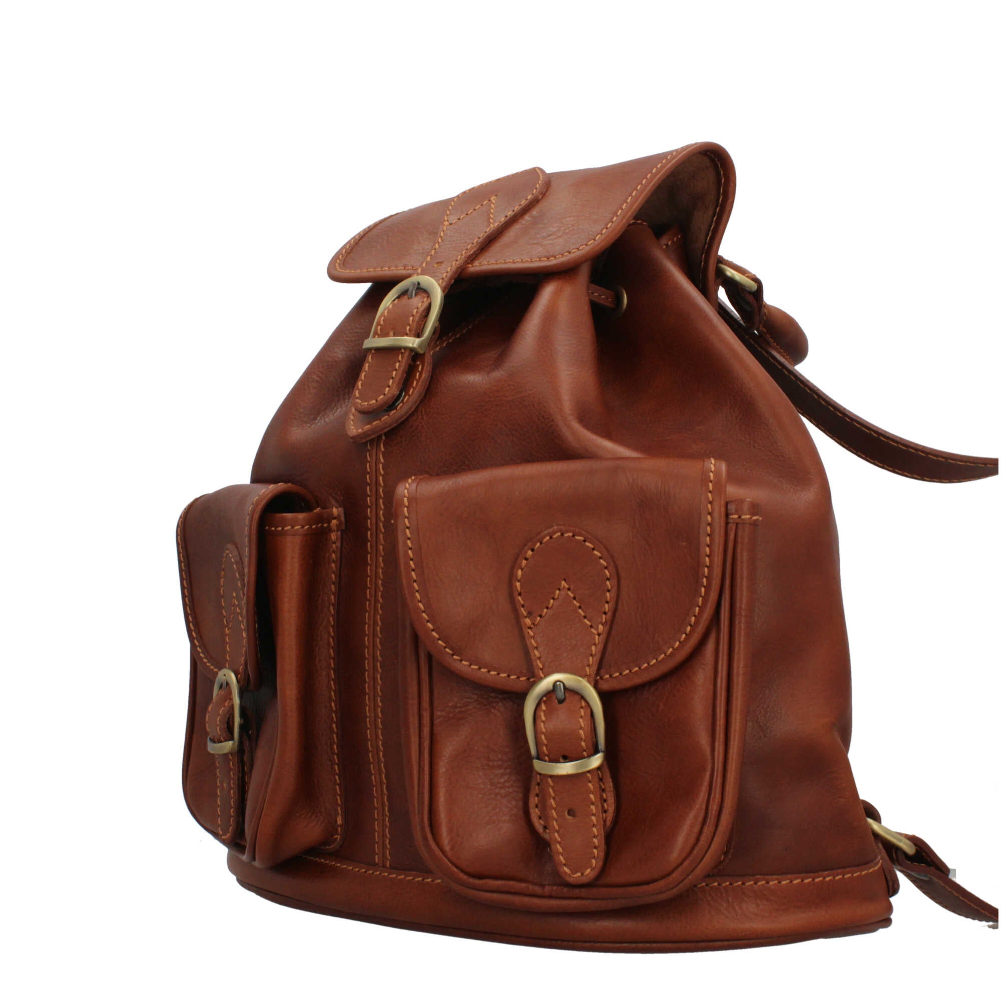 Zaino a sacchetto in vera pelle artigianale Il Giglio Made in Italy Marrone TU | Giò Fashion