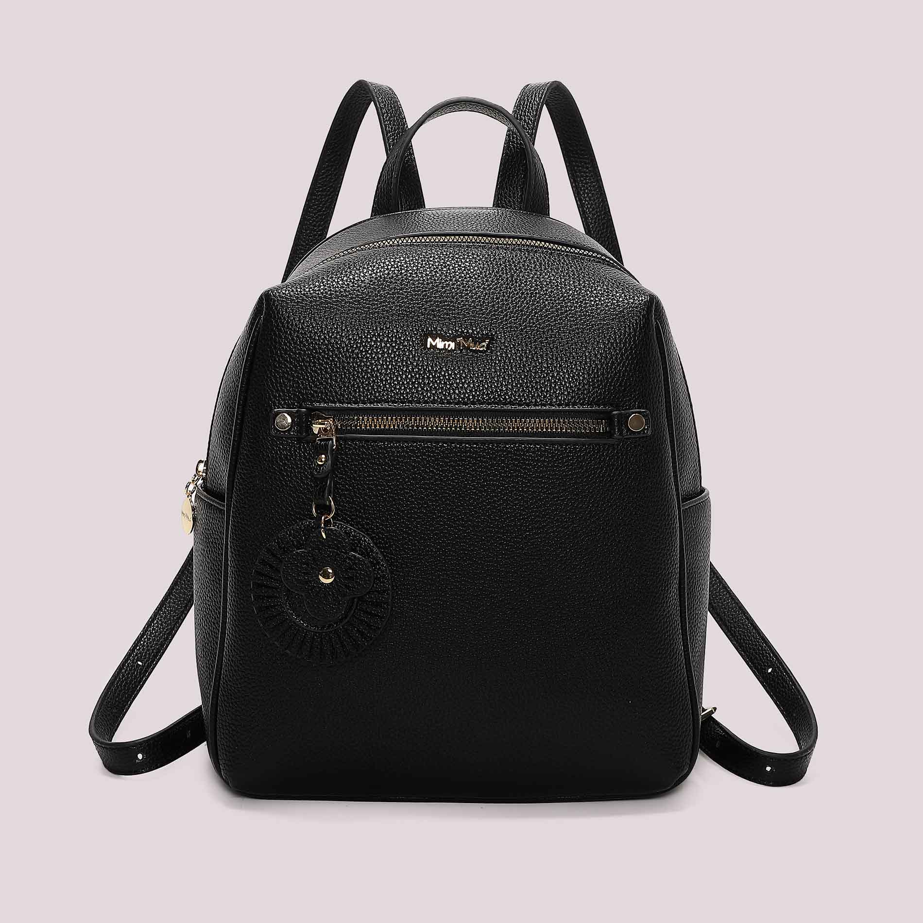 Zaino donna rosso Mimi Mua con tasca frontale e charm decorativo