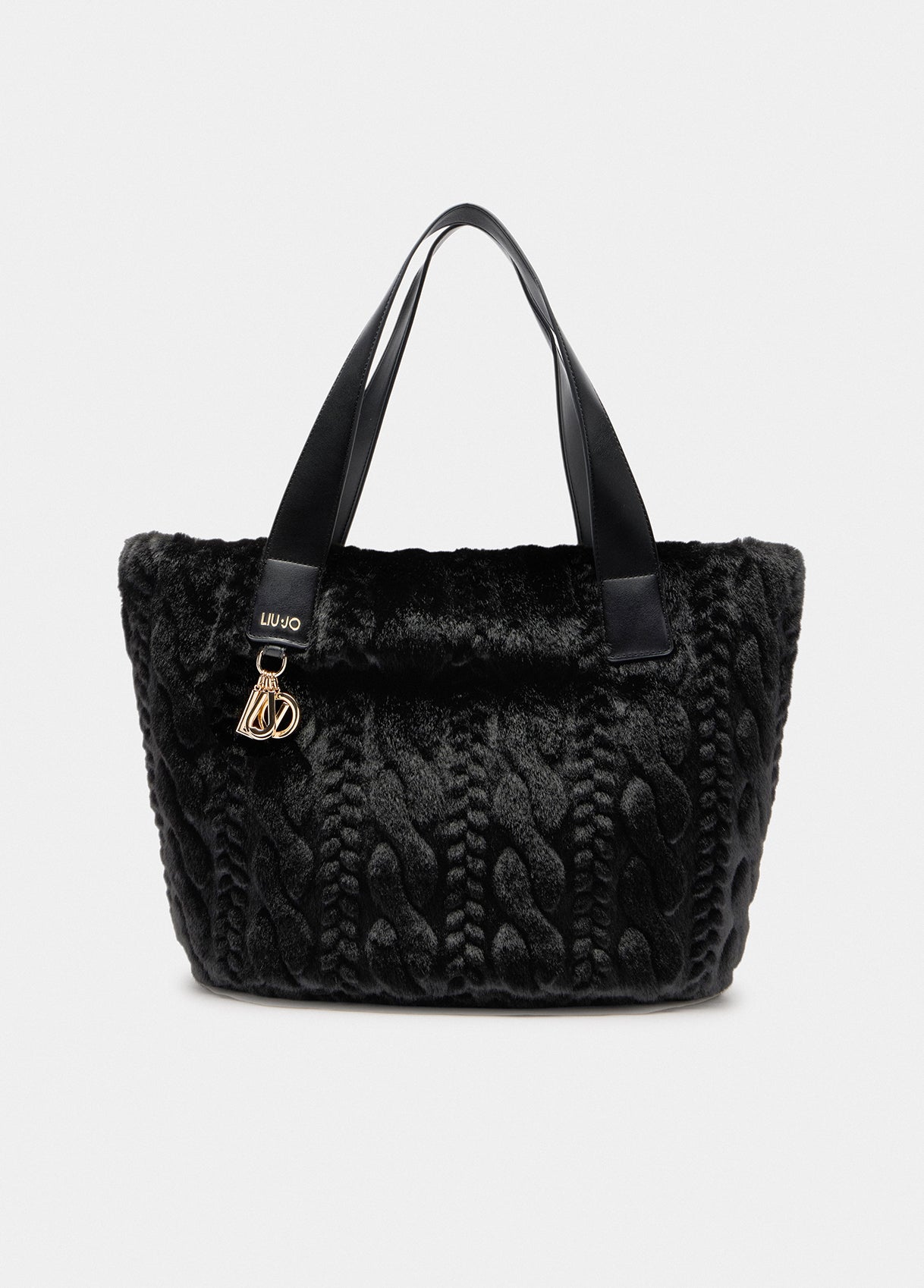 Borsa shopper Liu Jo in pelliccia effetto lavorato Nero TU | Giò Fashion