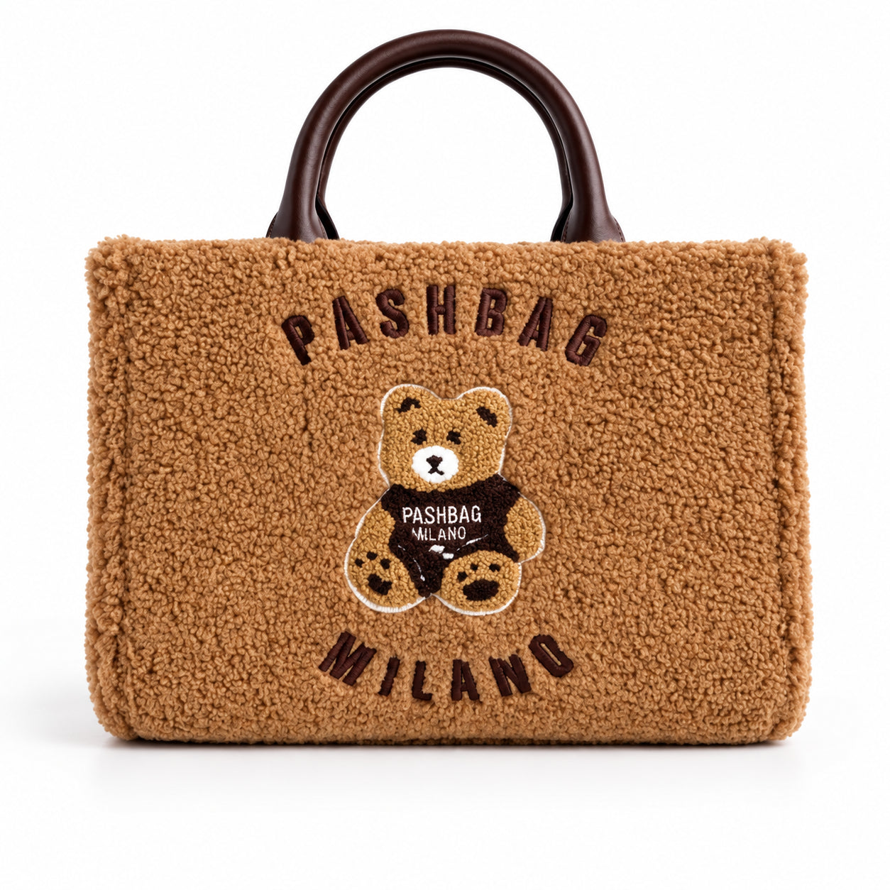 PashBag Borsa a Mano Morbida con Orsetto Ricamato