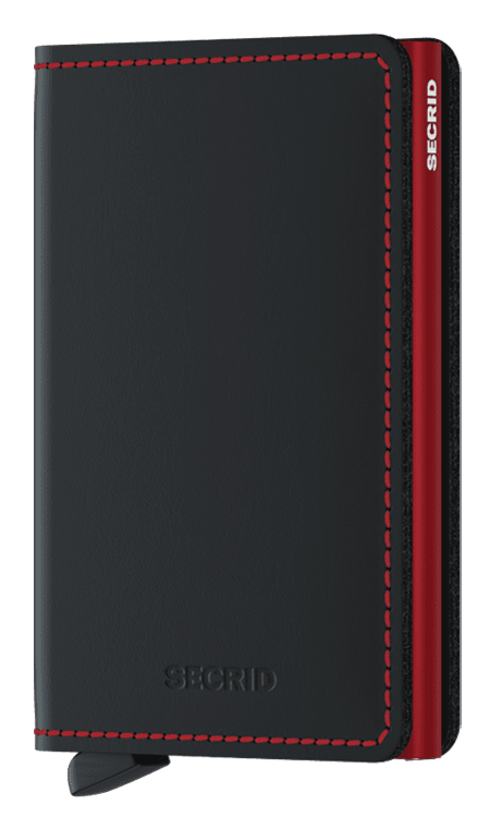 Portafoglio Secrid Slimwallet in pelle con protezione RFID e cuciture a contrasto Rosso TU | Giò Fashion