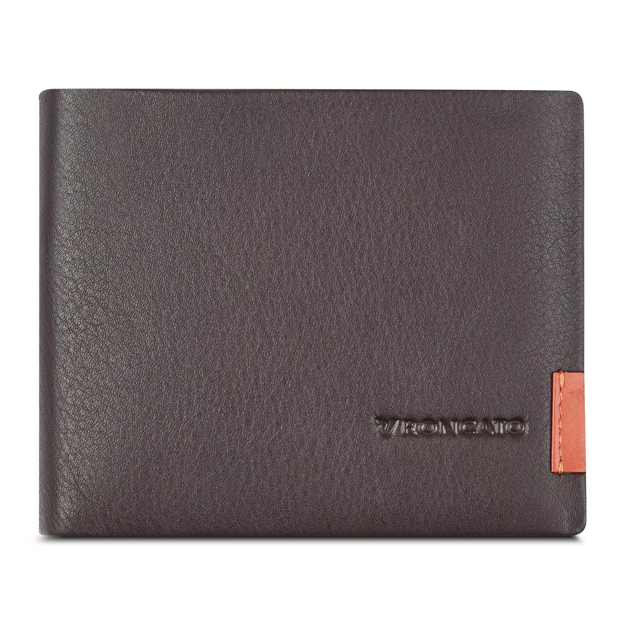 Portafoglio uomo Roncato in pelle con inserto laterale