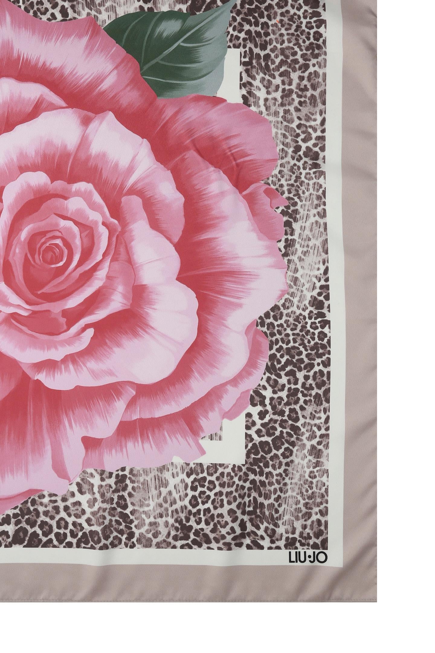Foulard Liu Jo donna con stampa floreale e logo Rosa TU | Giò Fashion