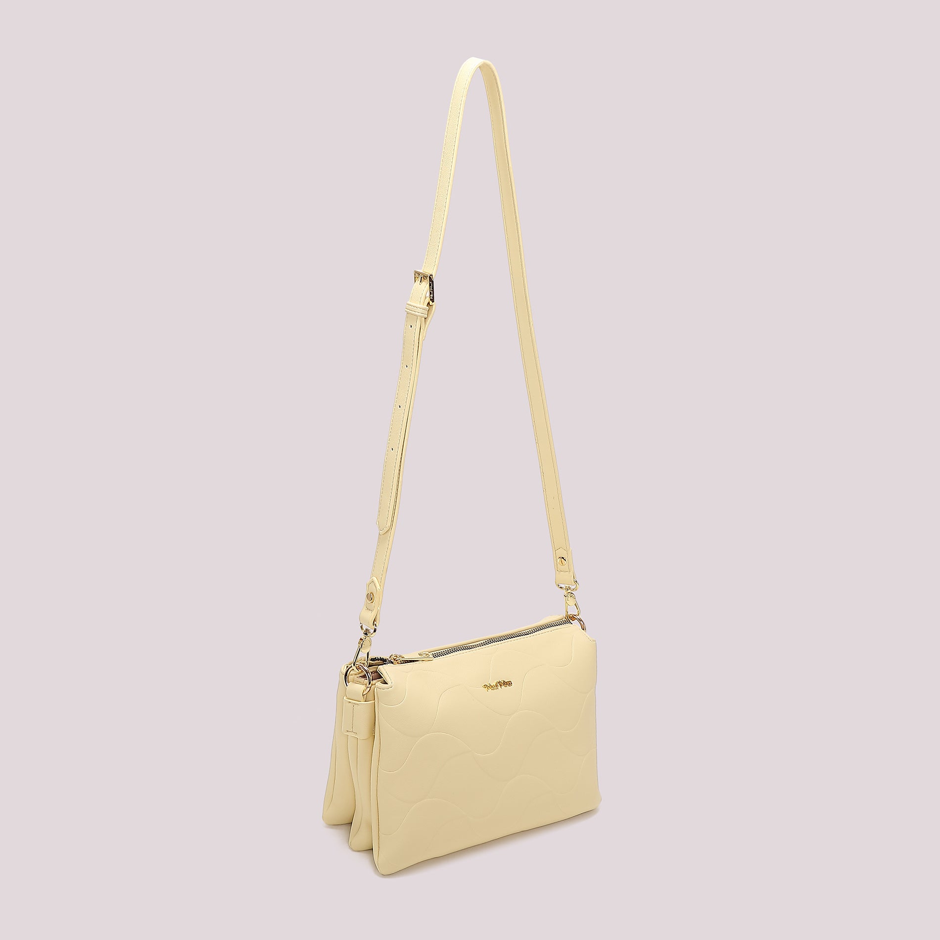Borsa tracolla donna Mimi Mua con motivo trapuntato e design essenziale GIALLO CHIARO TU | Giò Fashion