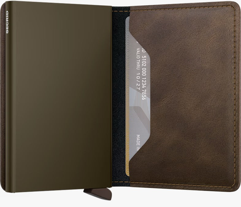 Portafoglio Secrid Slimwallet SV Oak compatto con protezione RFID