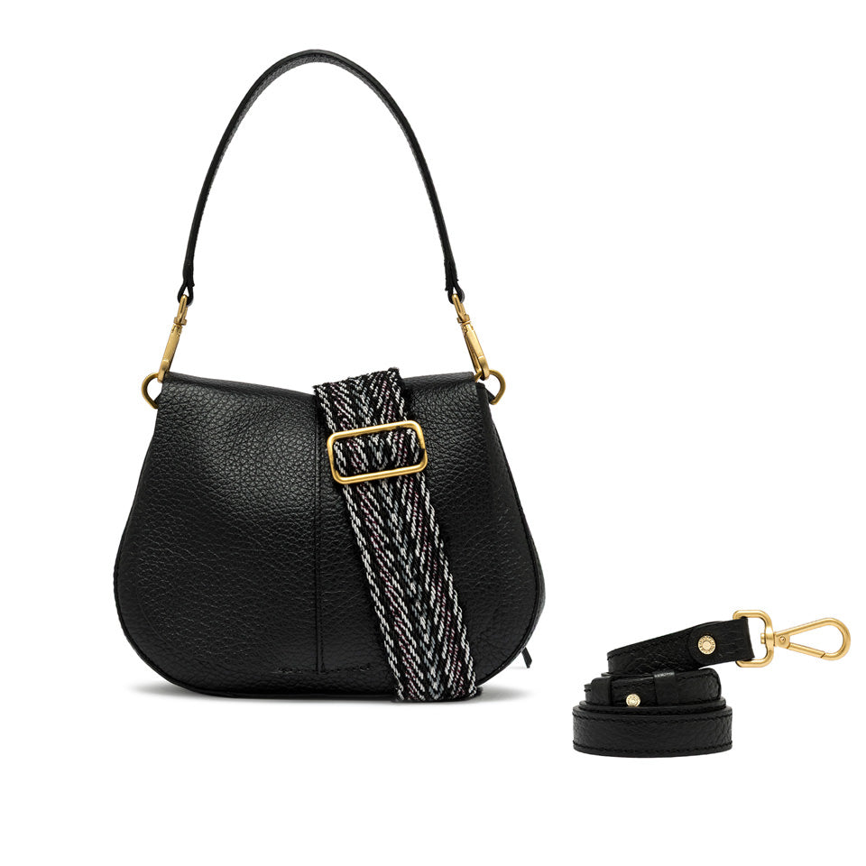 Borsa a spalla Gianni Chiarini Helena Round in pelle con doppia portabilità NERO TU | Giò Fashion