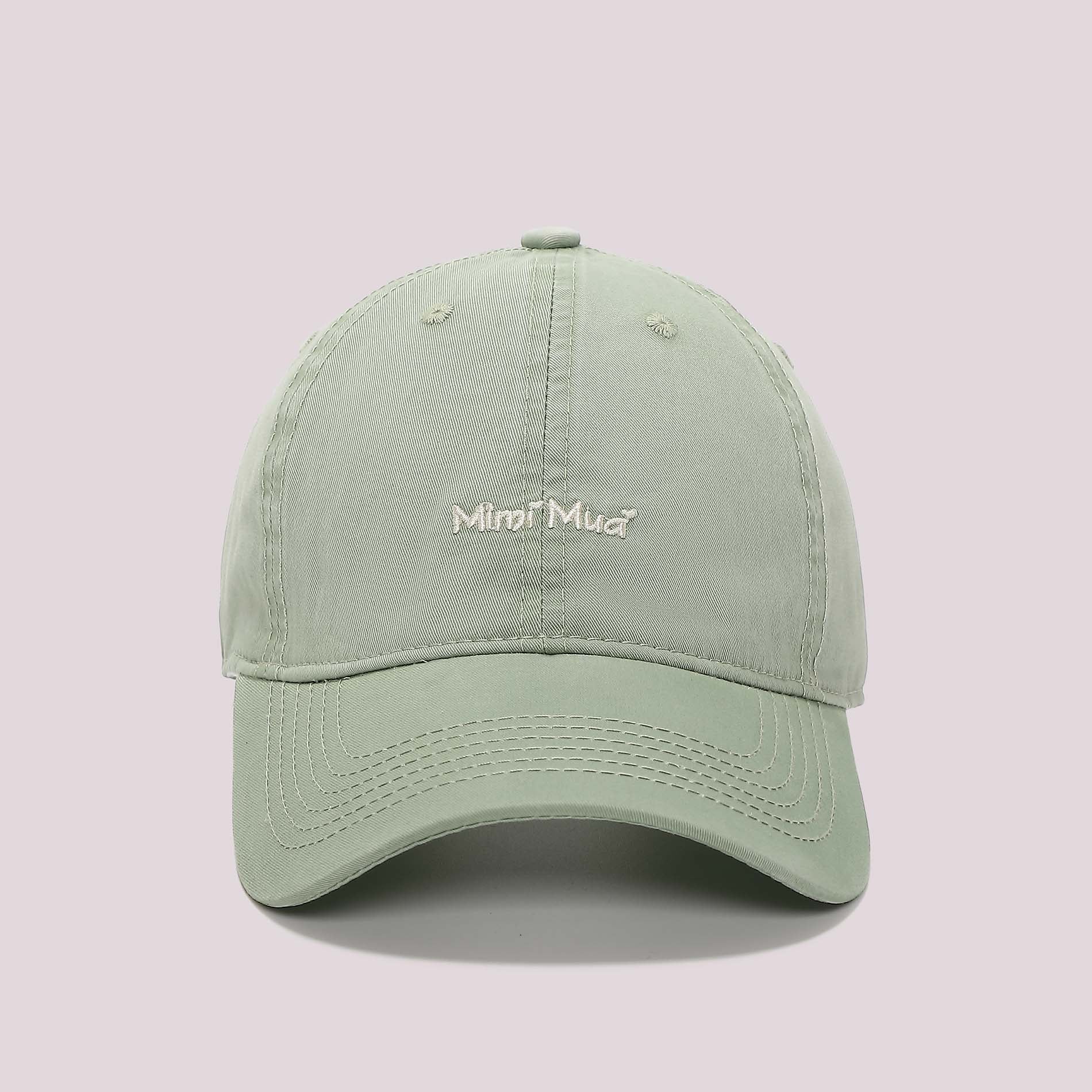 Cappello con visiera Mimi Mua in cotone con logo ricamato VERDE TU | Giò Fashion