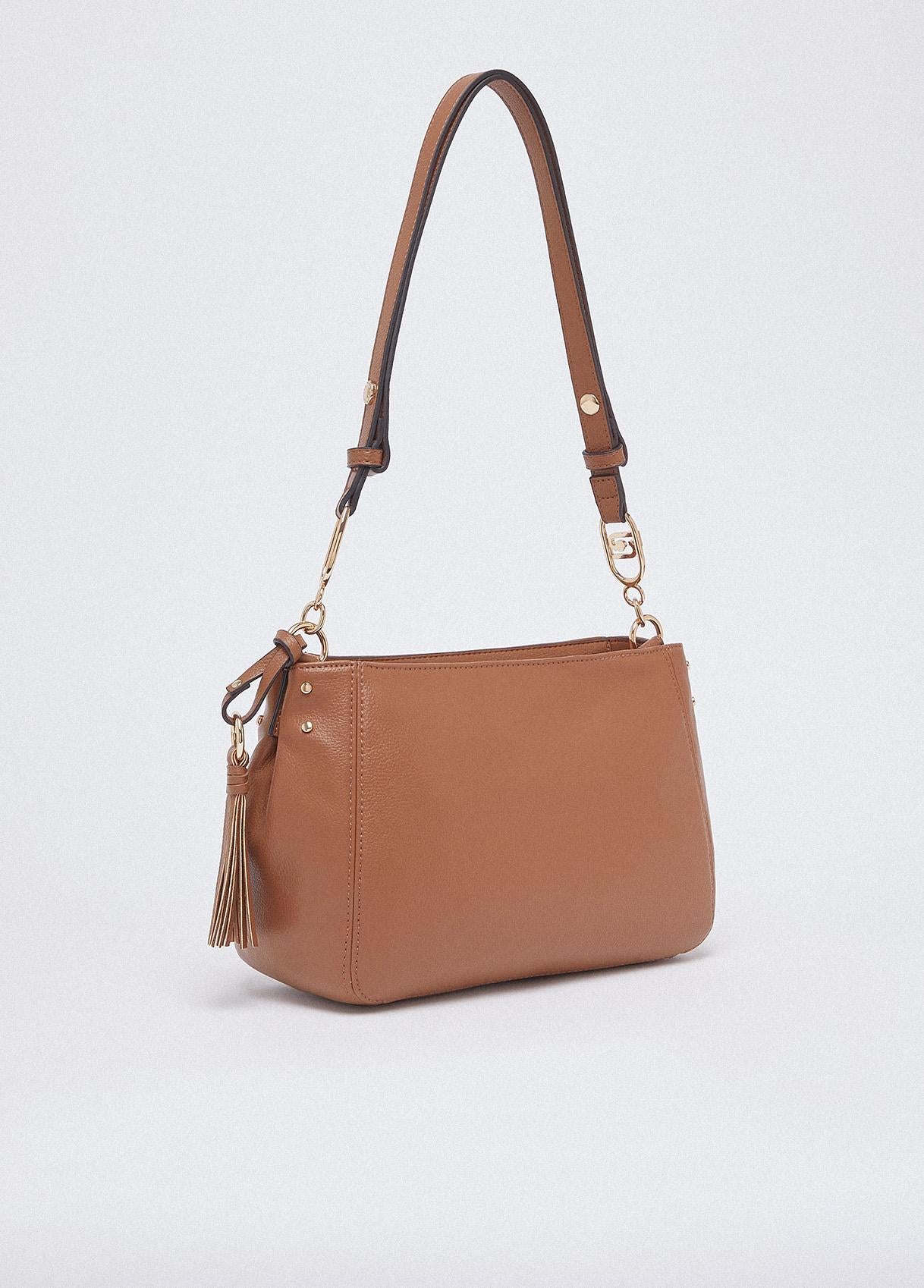 Borsa a spalla Liu Jo da donna elegante con tracolla regolabile e dettaglio charm Marrone TU | Giò Fashion