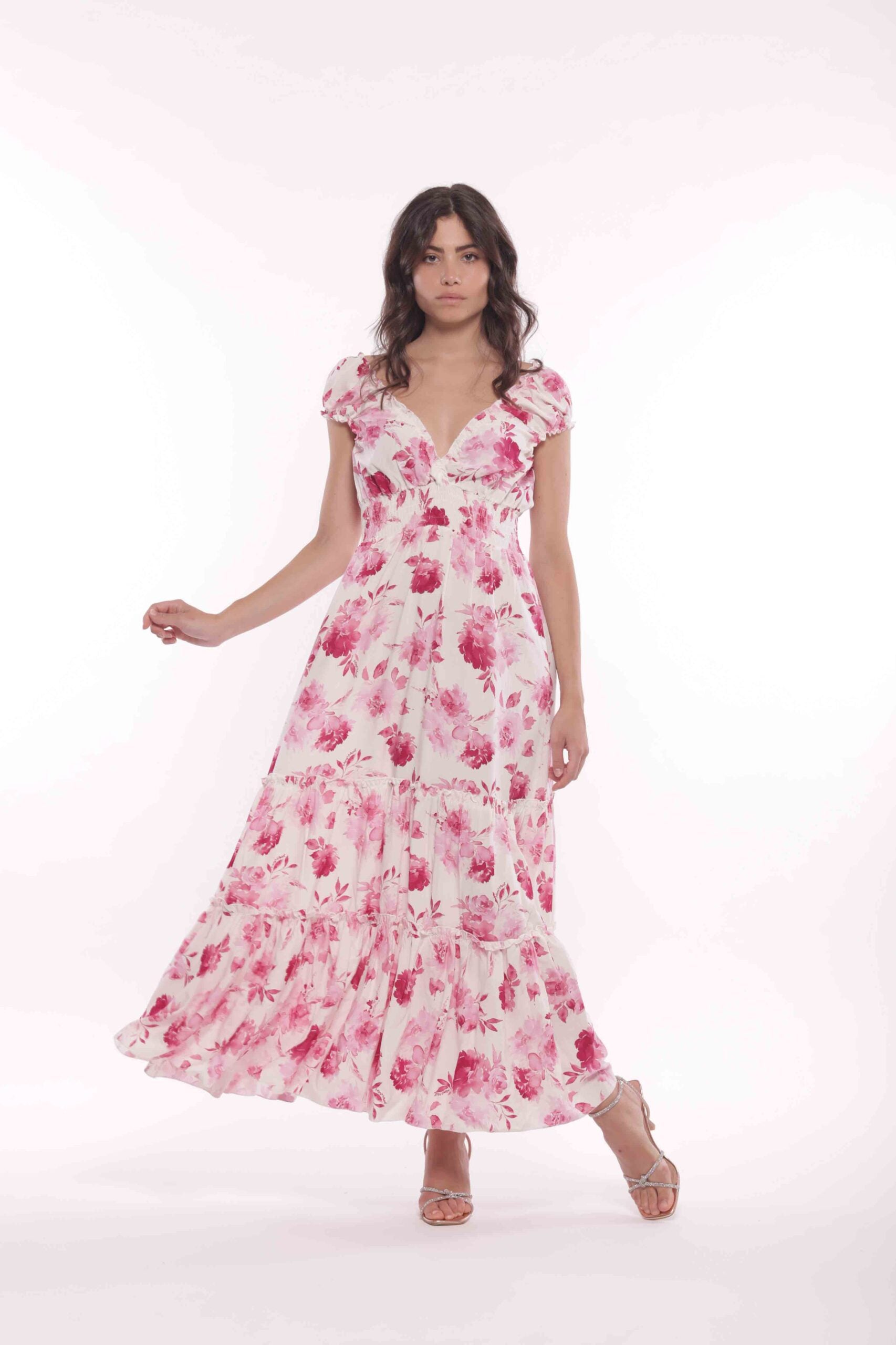 Mimi Muà JJAM-4402 – Abito Lungo Donna a Fantasia Floreale