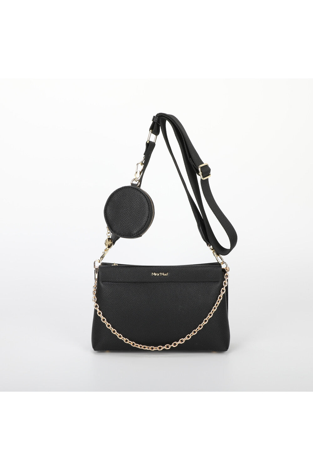 Borsa Mimi Mua a tracolla con pochette rotonda NERO TU | Giò Fashion