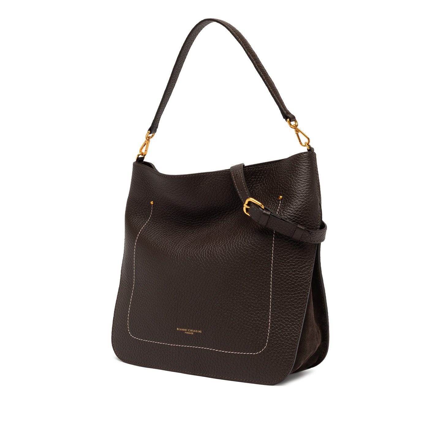 Borsa a spalla Gianni Chiarini in pelle martellata Marrone TU | Giò Fashion