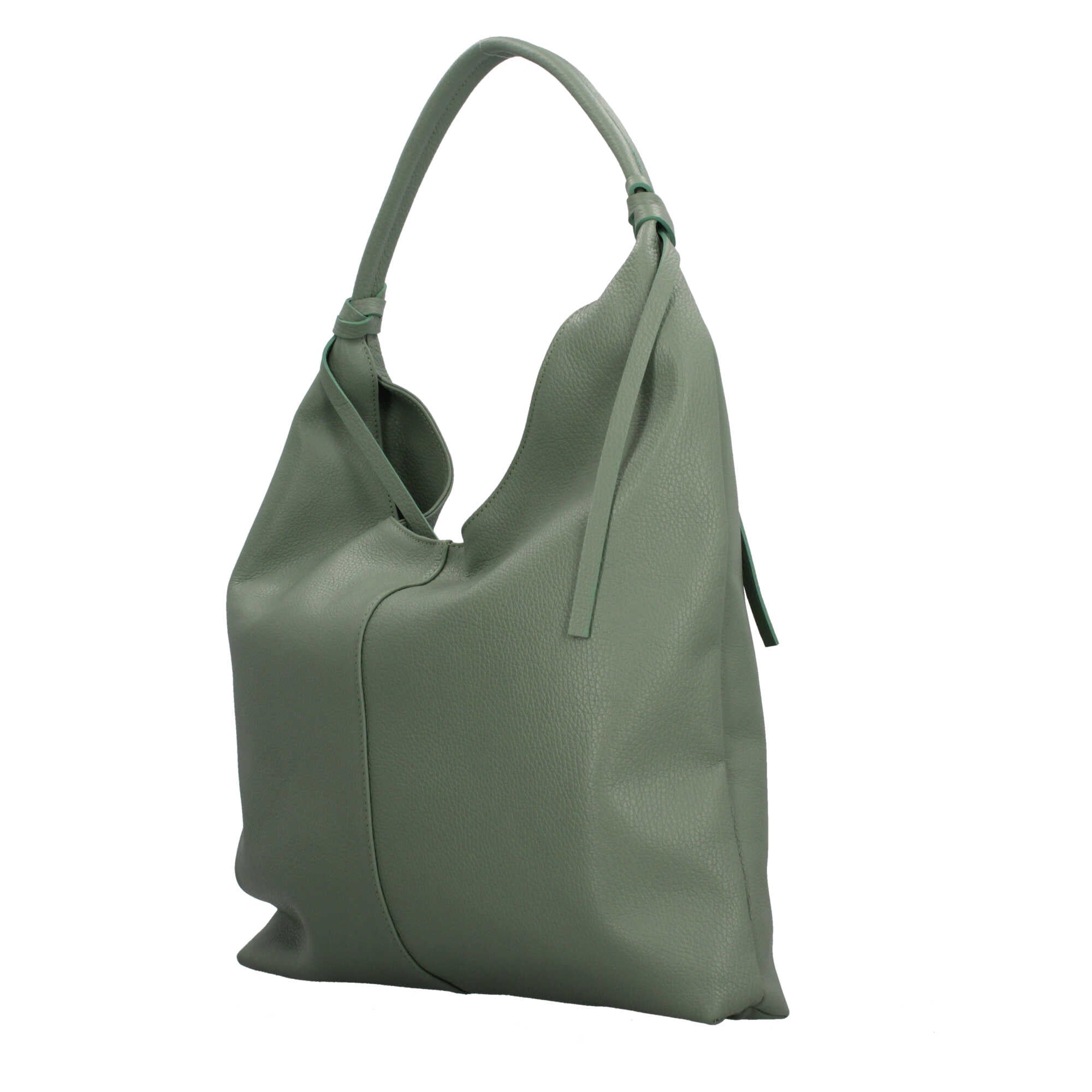 Borsa a spalla in pelle martellata Made in Italy dal taglio morbido